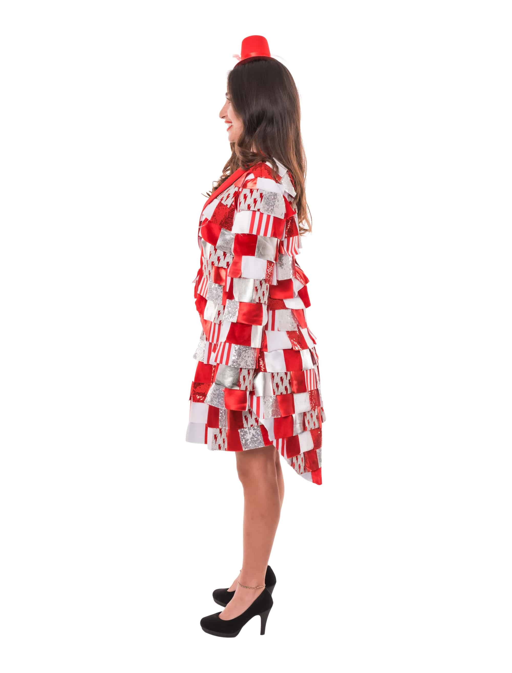 Lappenfrack deluxe Damen rot/weiß 40
