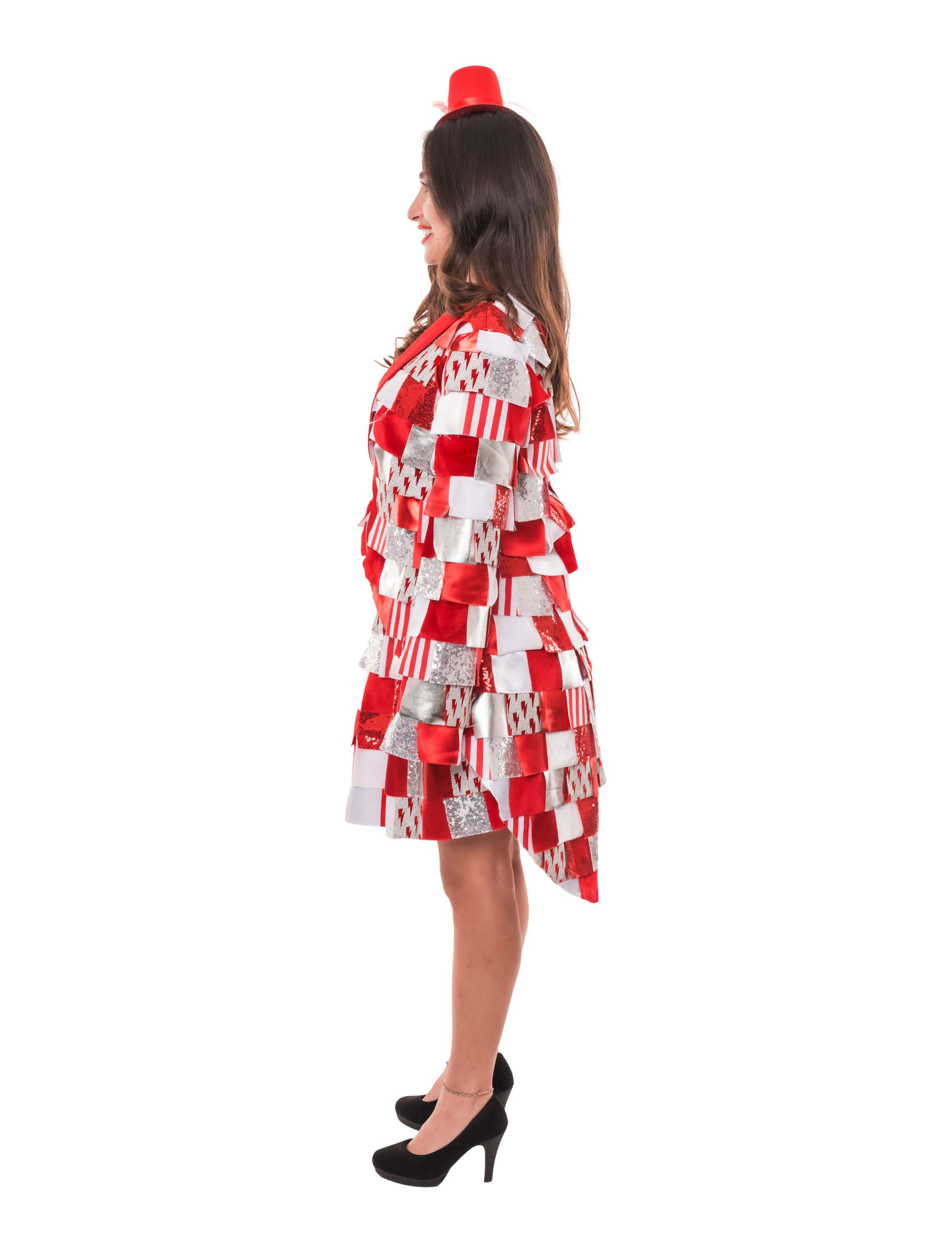 Lappenfrack deluxe Damen rot/weiß 50