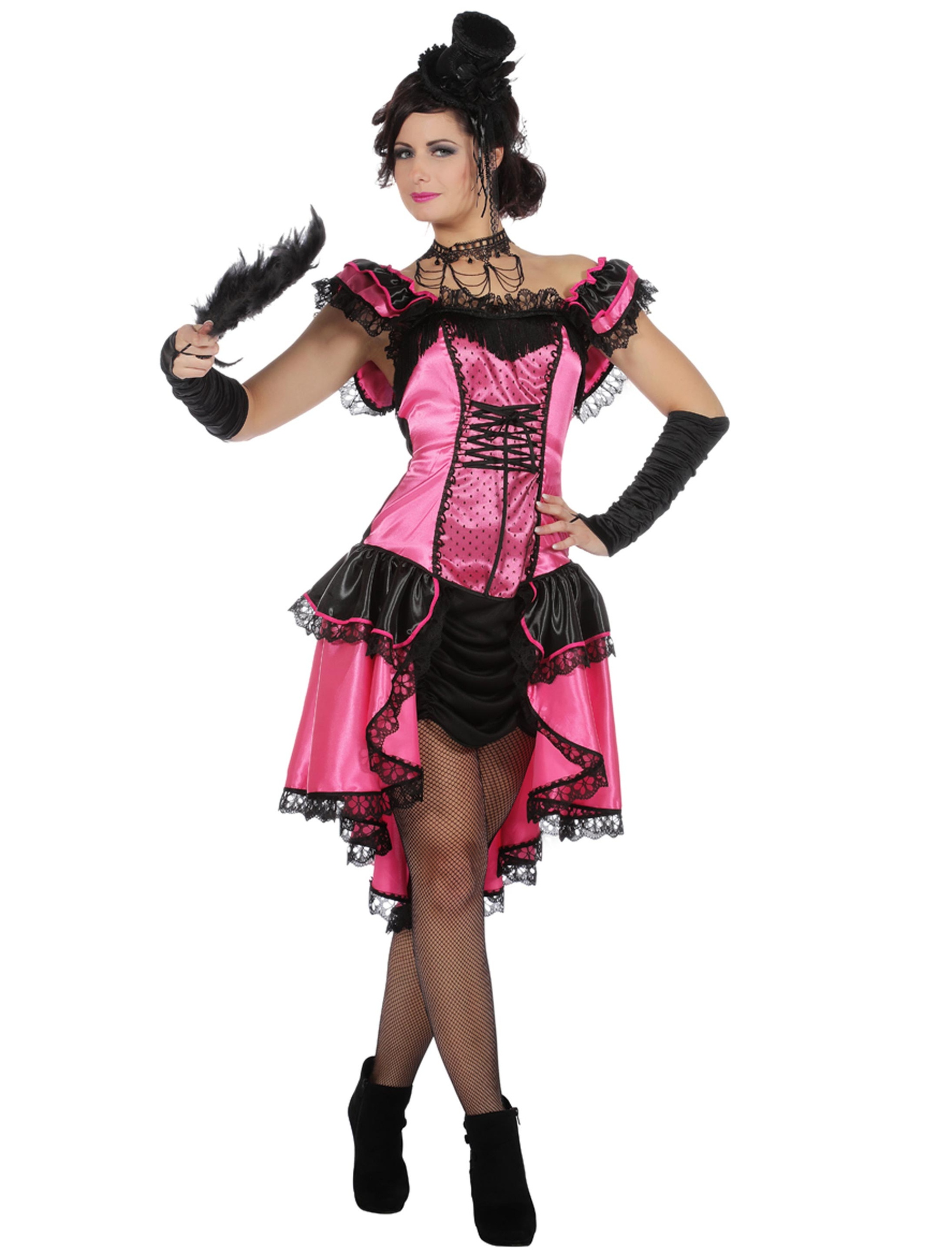 Kleid Cancan Damen schwarz/pink 34