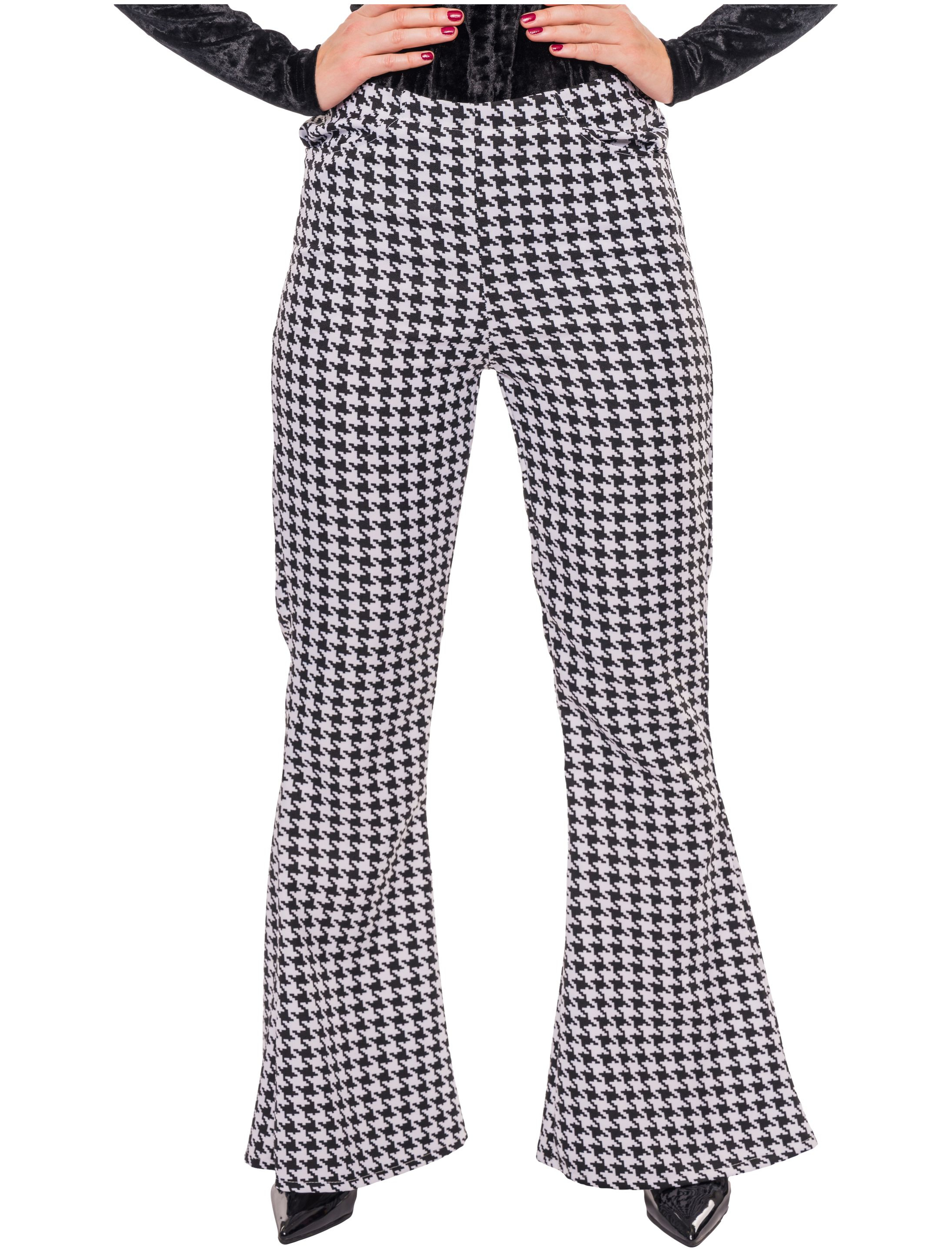 Schlaghose Damen schwarz/weiß 34