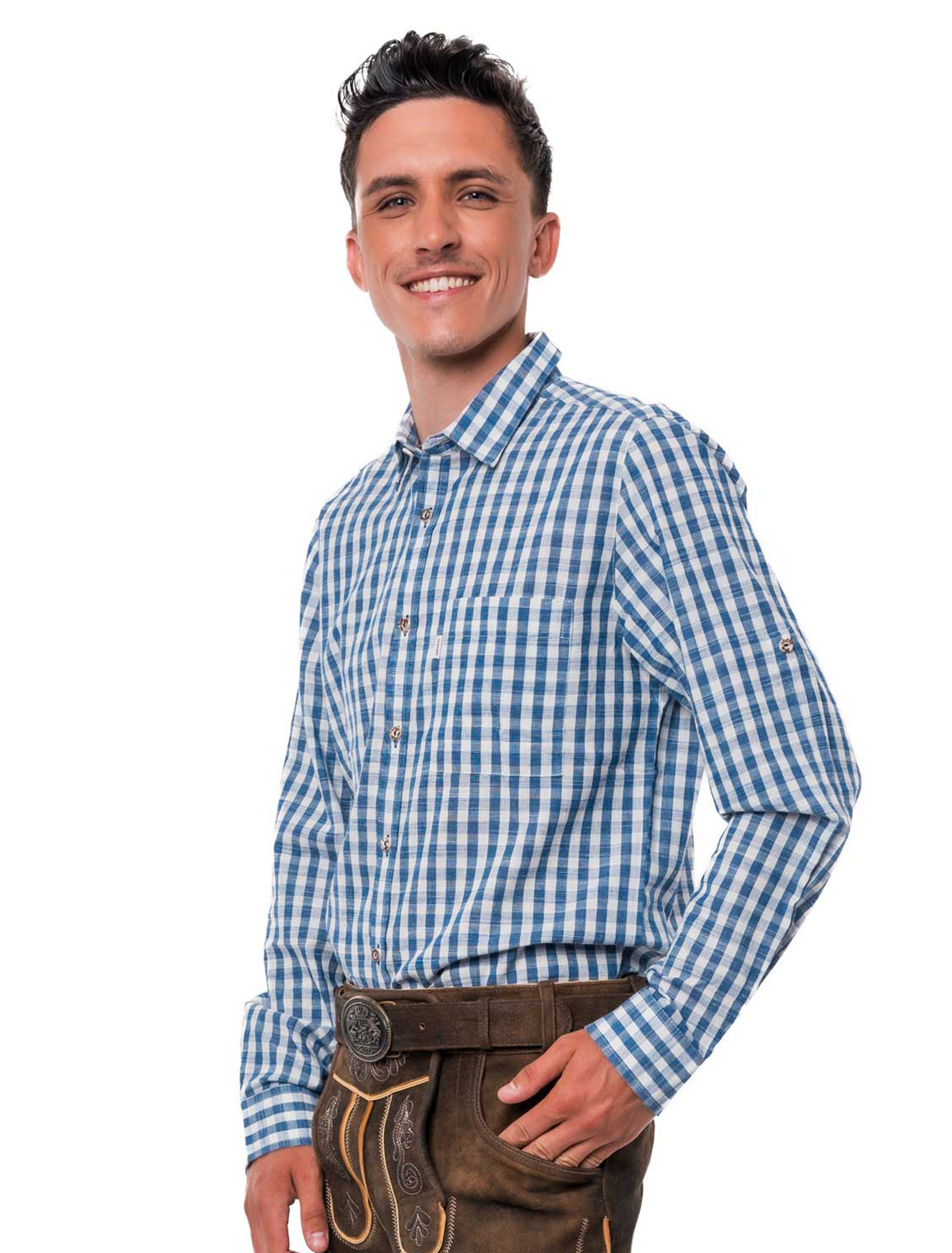Trachtenhemd Marco Herren blau 3XL