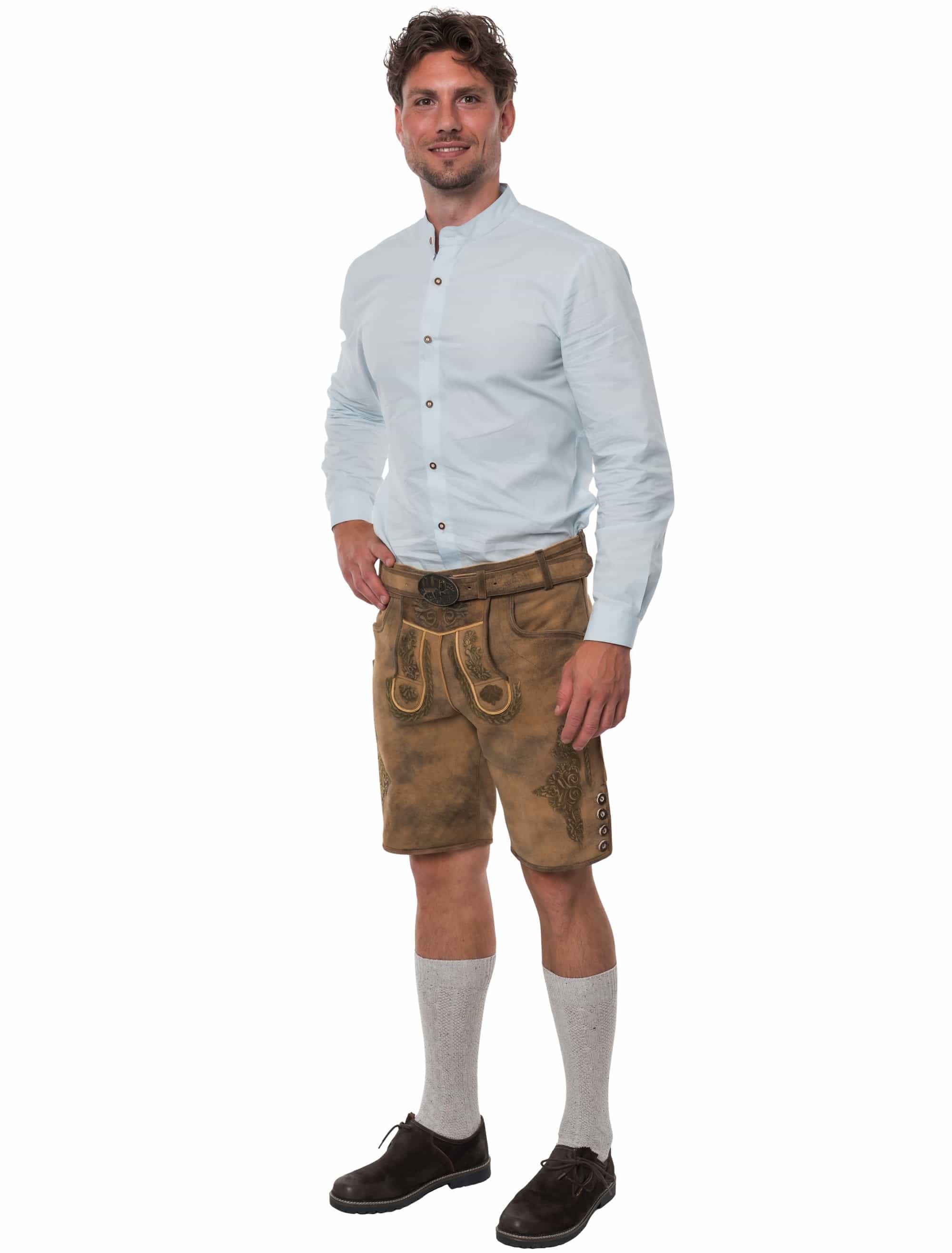 Lederhose Justus kurz Herren hellbraun S