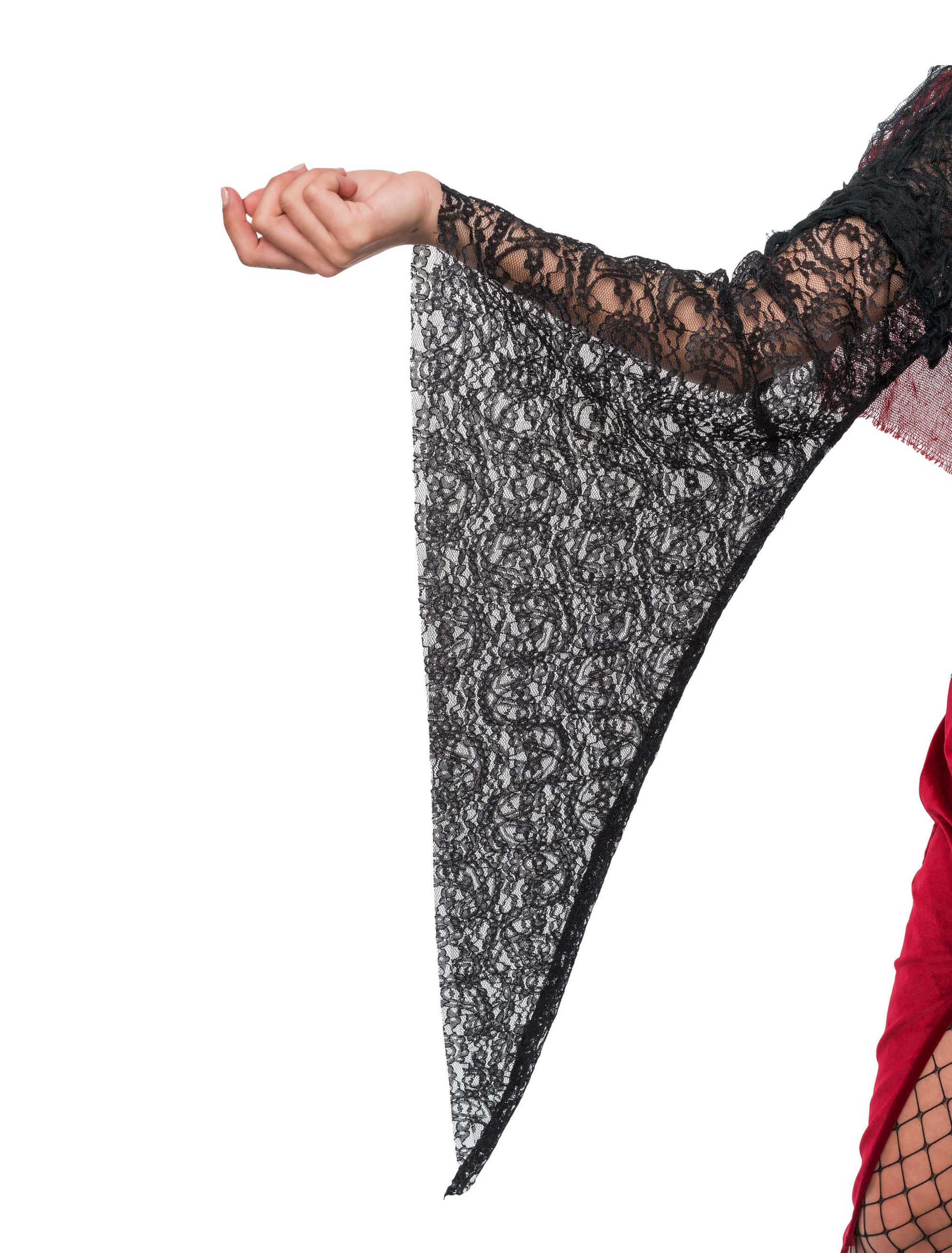 Kleid Samt Vampir mit Kreuz Damen rot/schwarz S/M