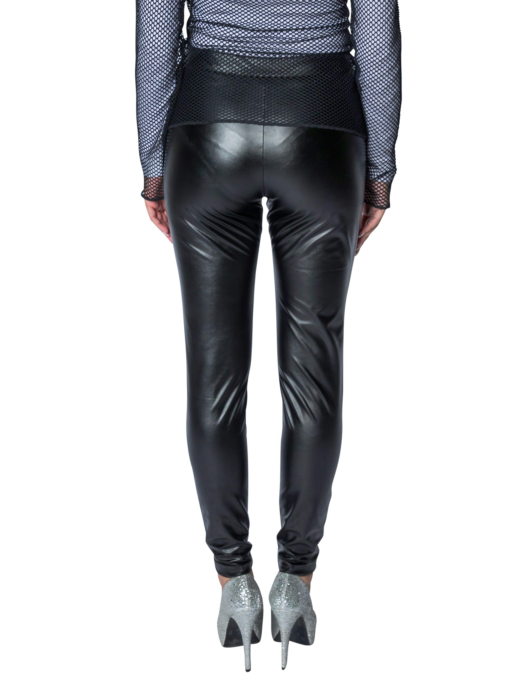 Leggings glänzend Damen schwarz S/M