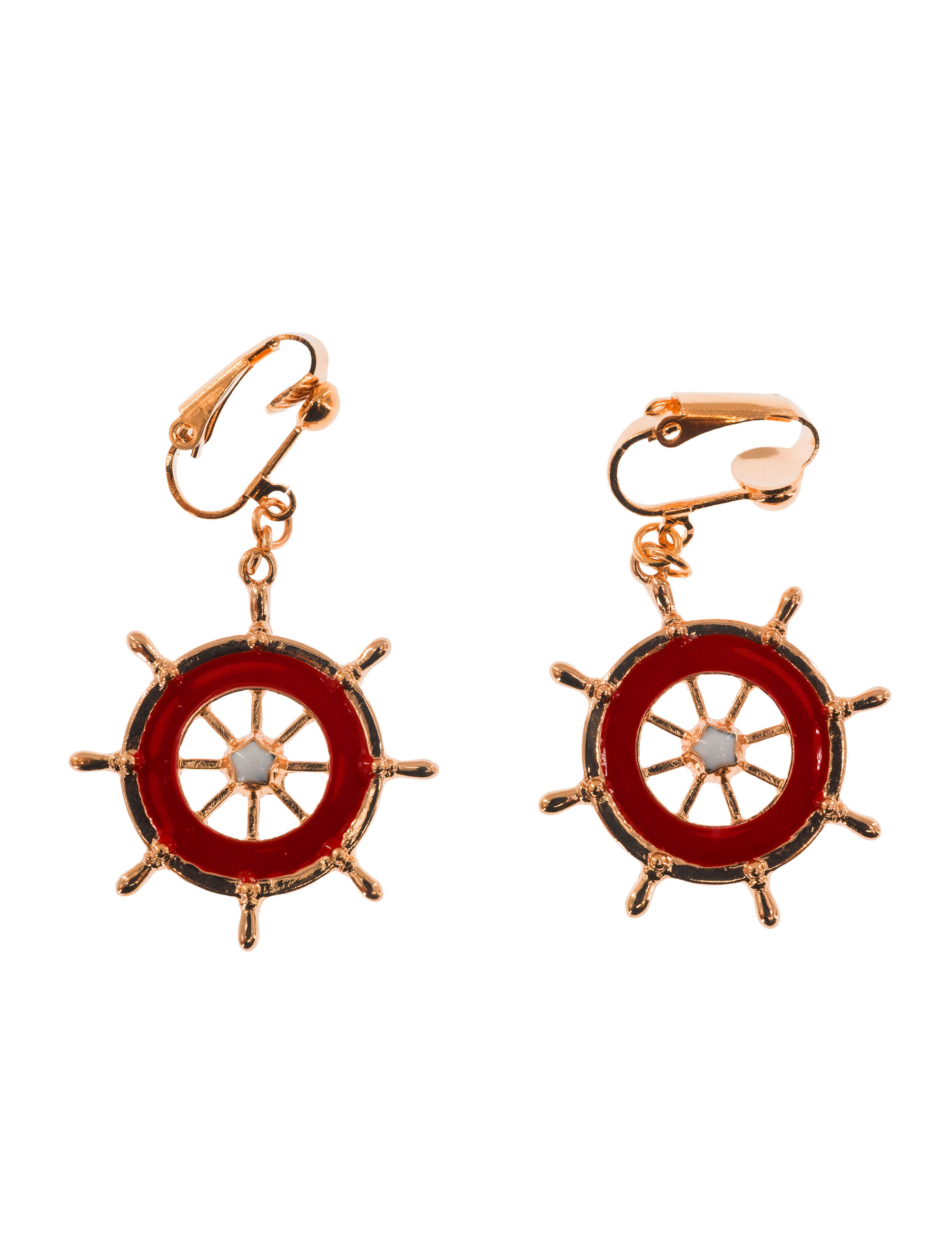 Ohrclips Steuerrad rot/gold