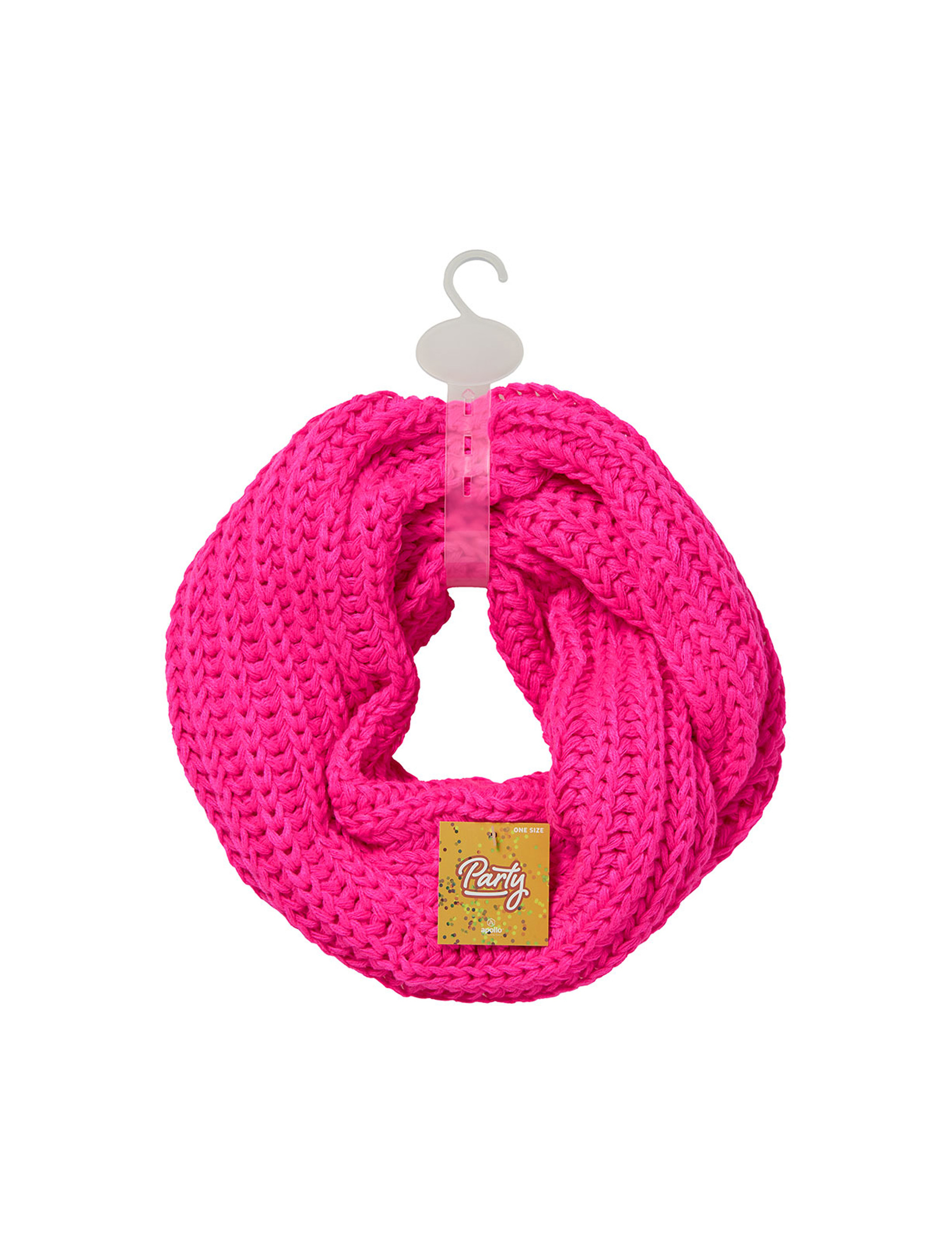 Schlauchschal Strick neonpink