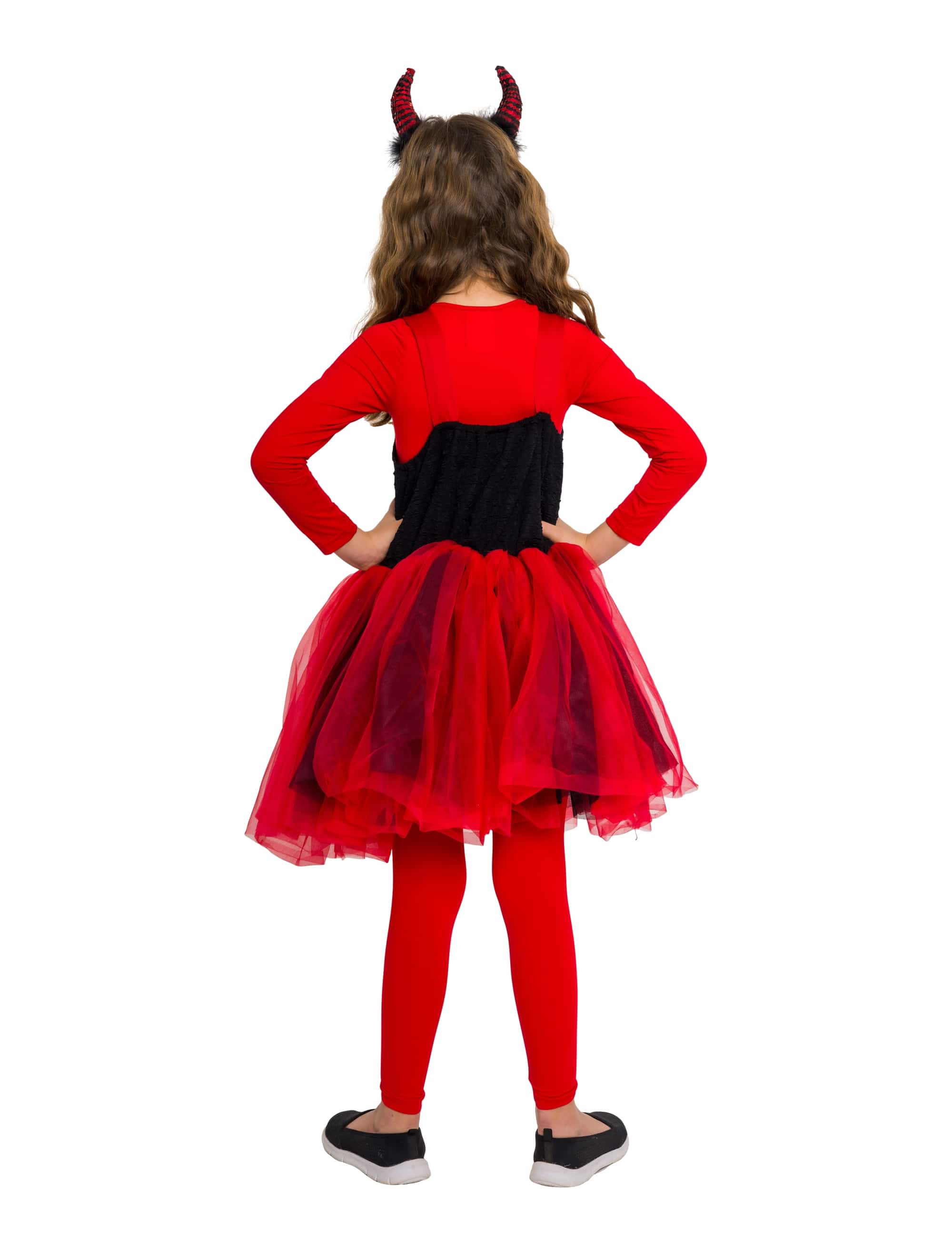 Kleid Teufelchen Mädchen schwarz/rot 152/164