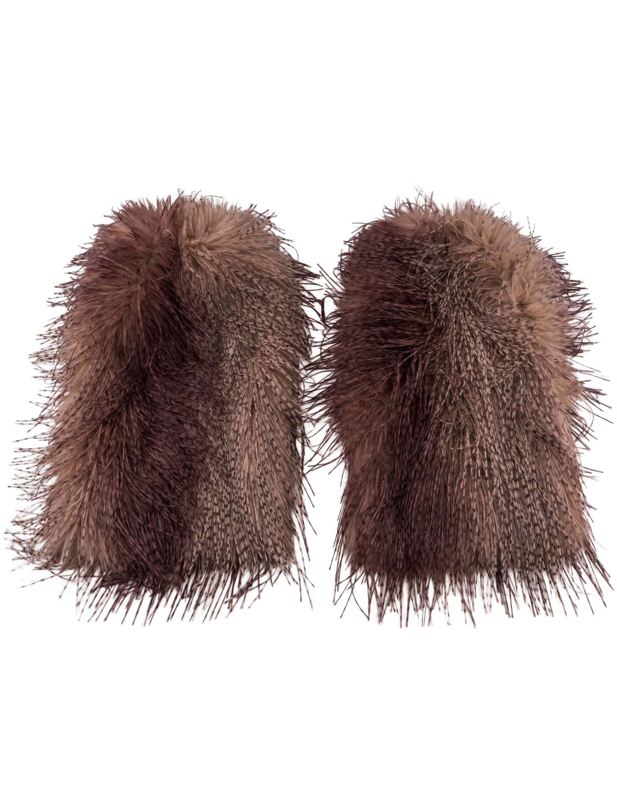 Beinstulpen flauschig beige/braun