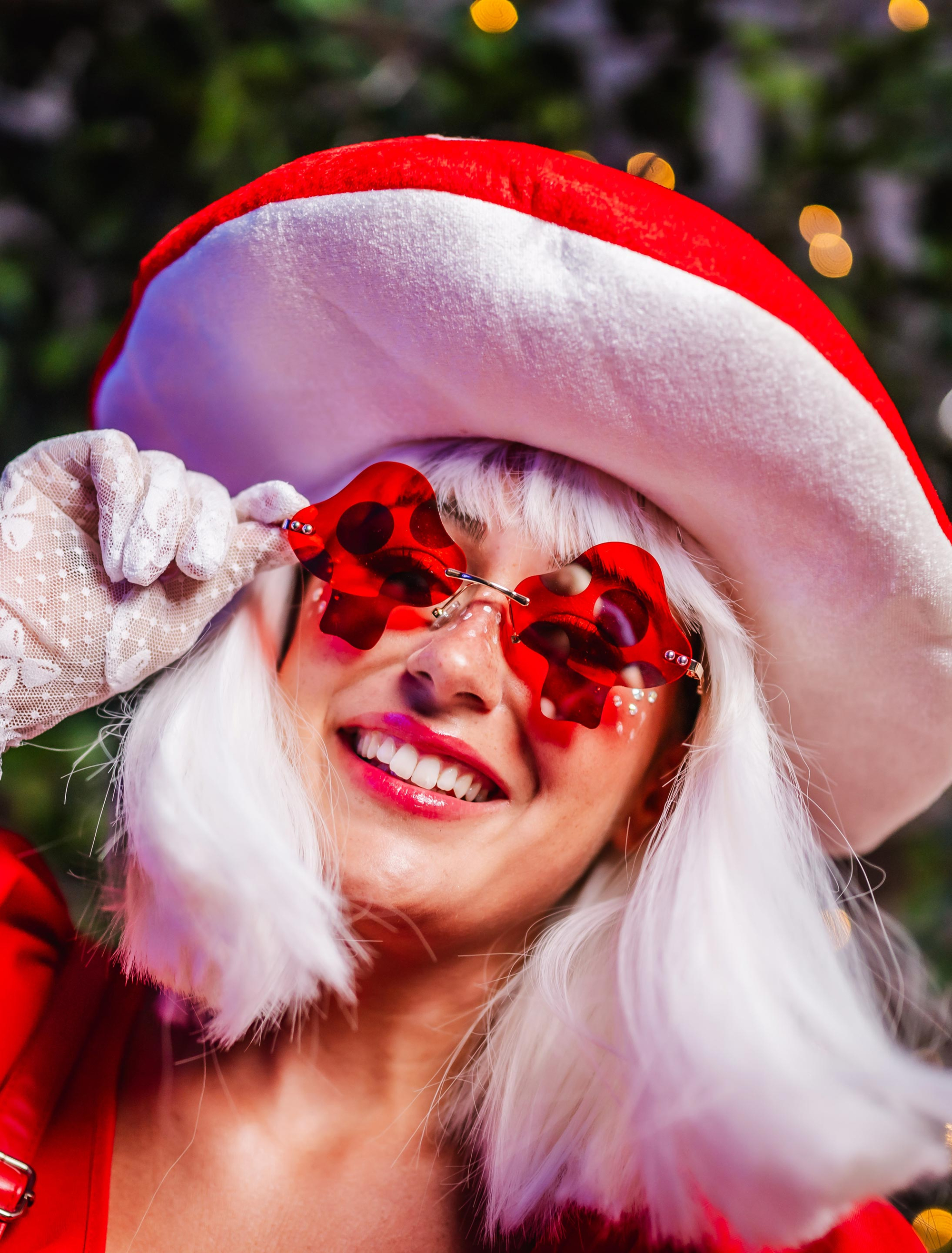 Brille Fliegenpilz rot/weiß