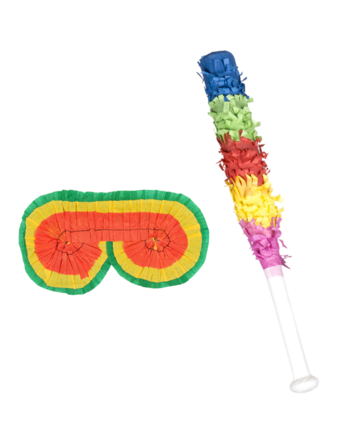 Set Pinata Augenbinde und Stock 2-tlg.