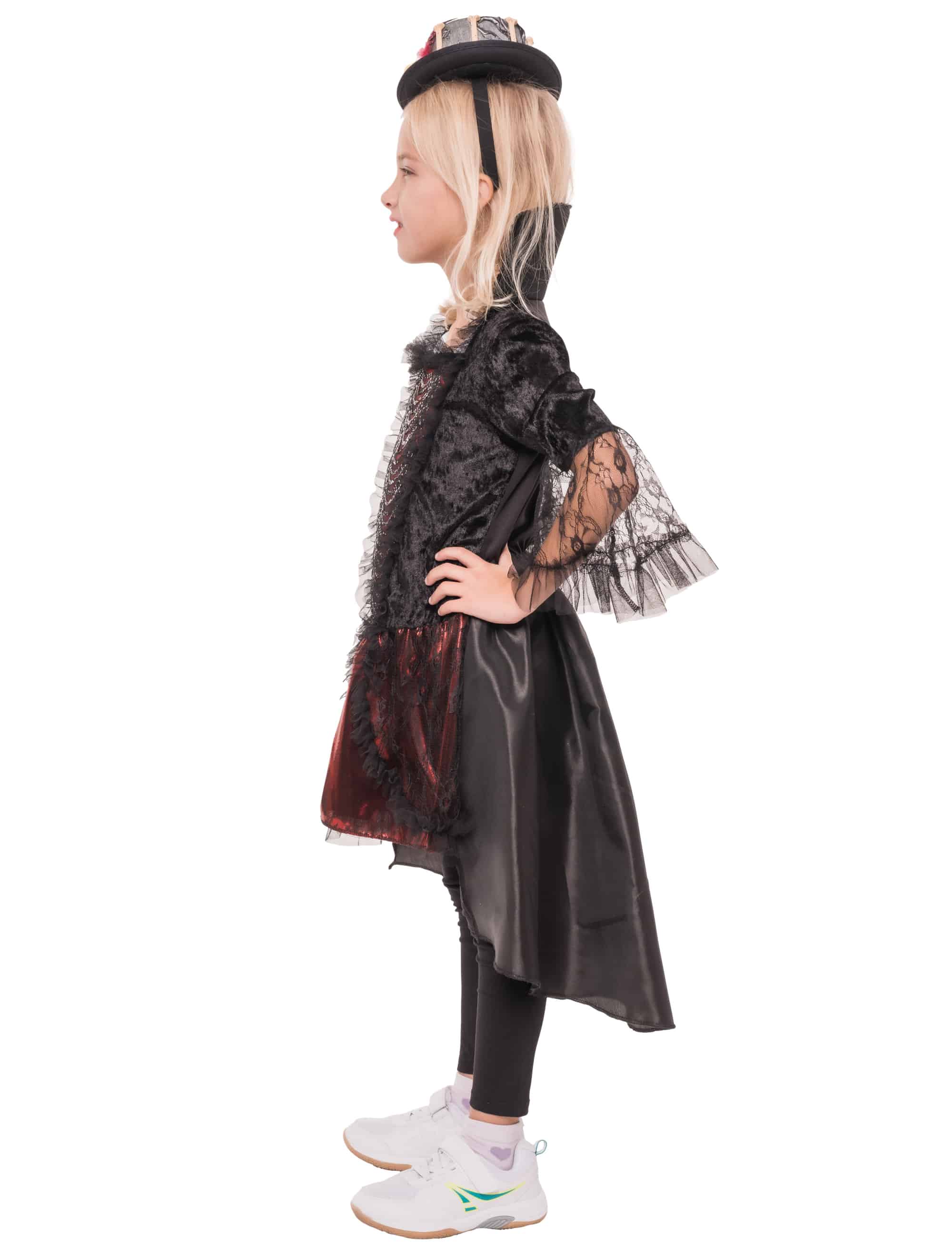 Kleid Vampirin  Kinder schwarz/rot 4-6 Jahre