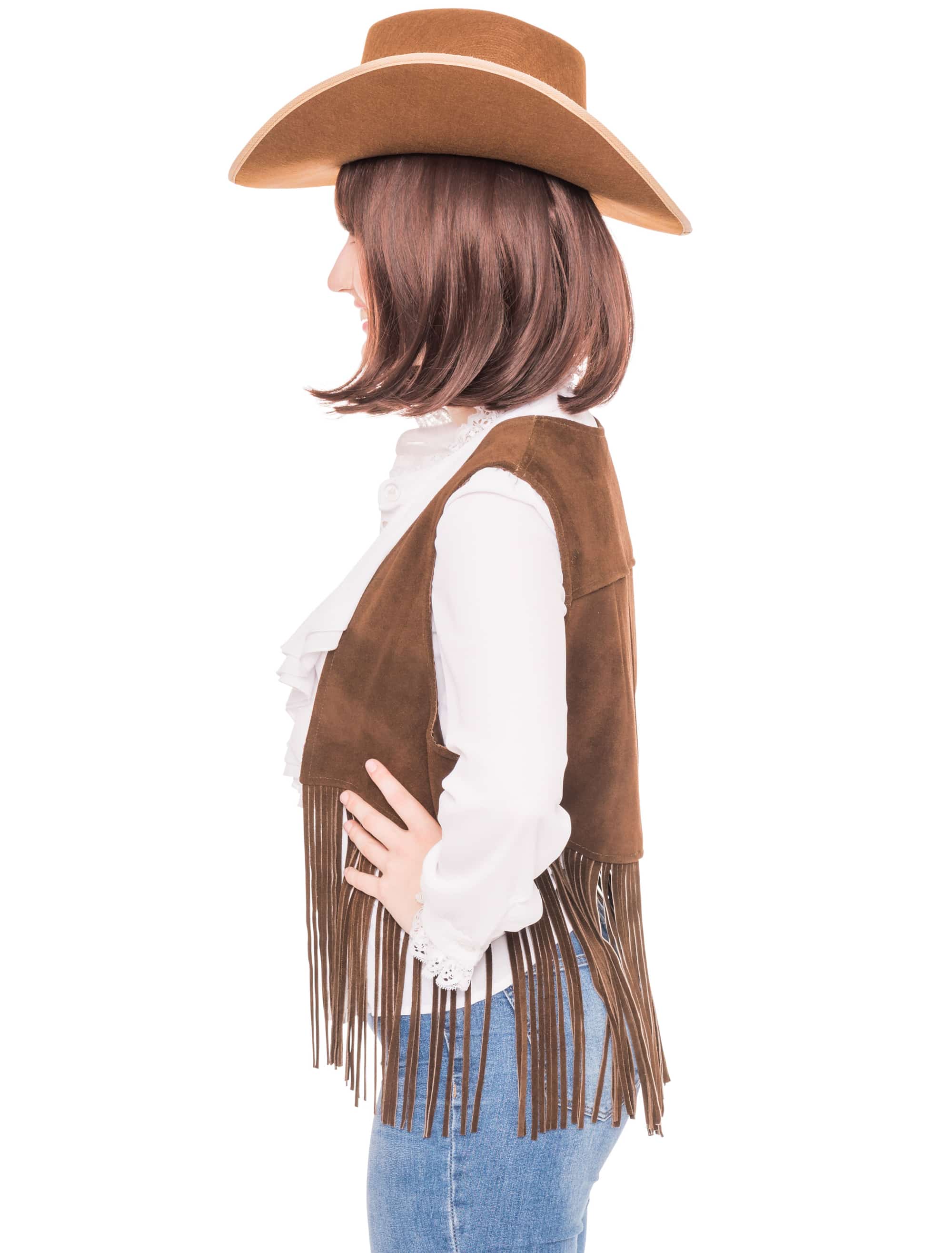 Weste Cowboy Damen dunkelbraun L/XL
