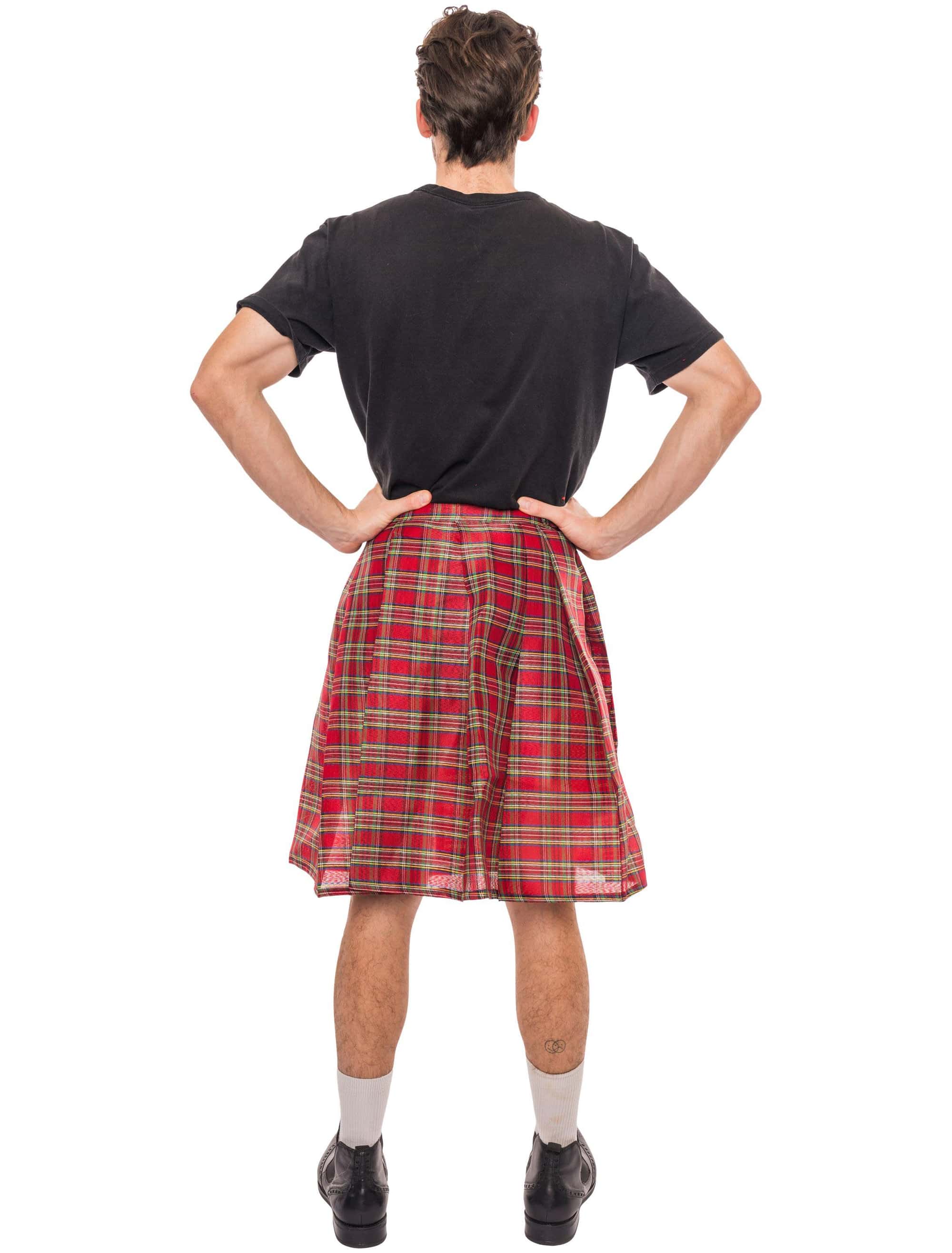 Kilt  Herren schwarz/rot one size