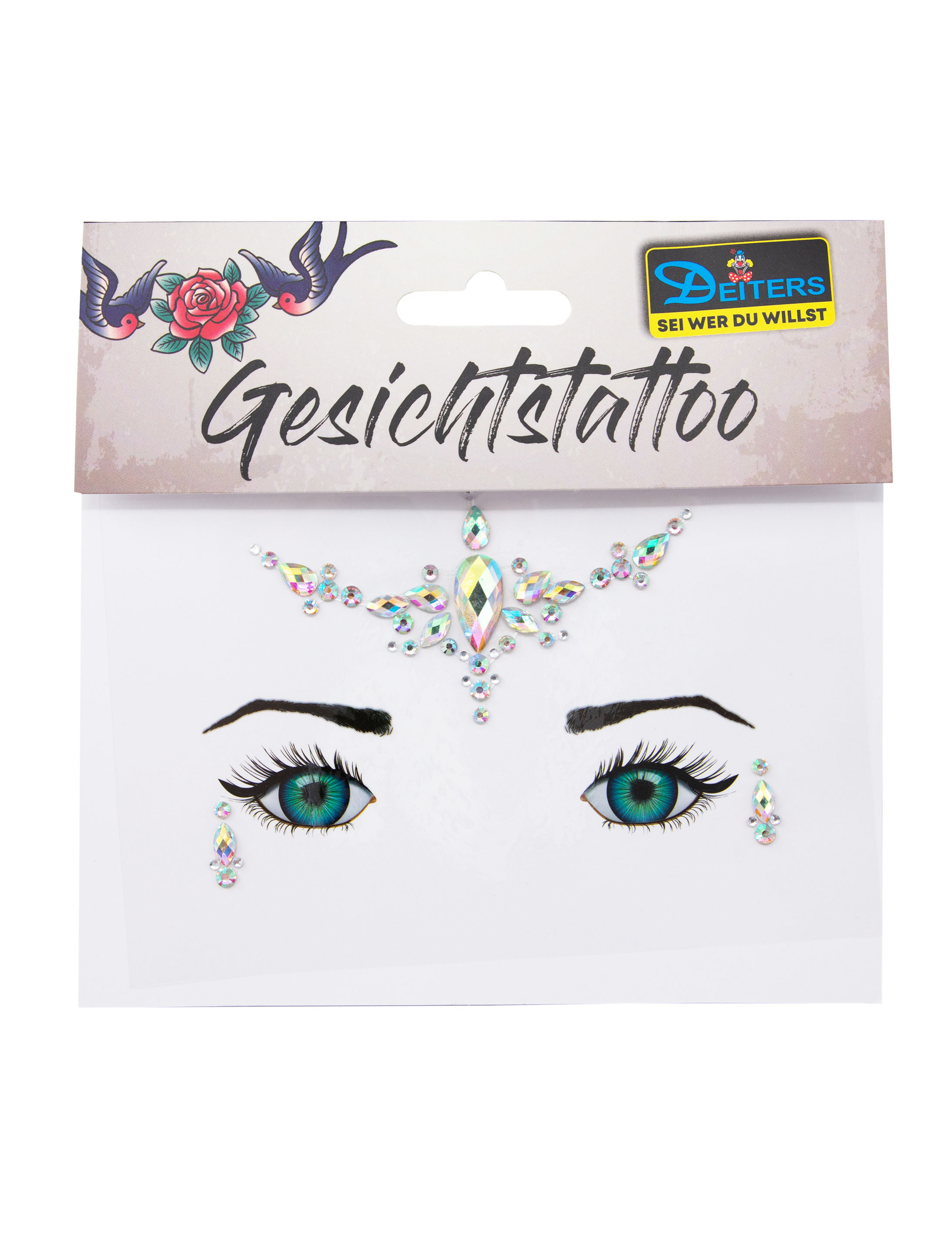 Gesichtsstrasssteine Tränen silber