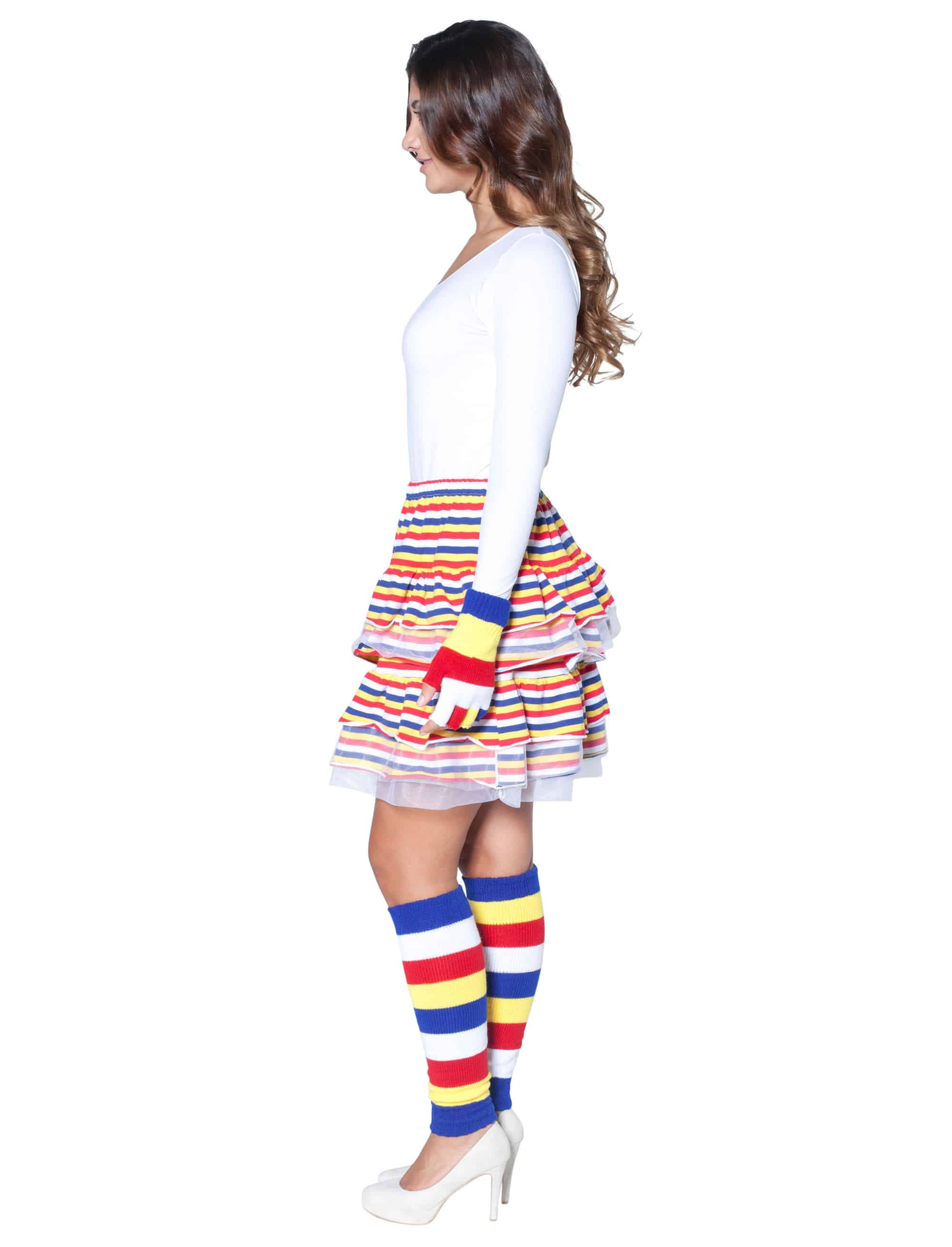 Petticoat geringelt rot/weiß/blau/gelb