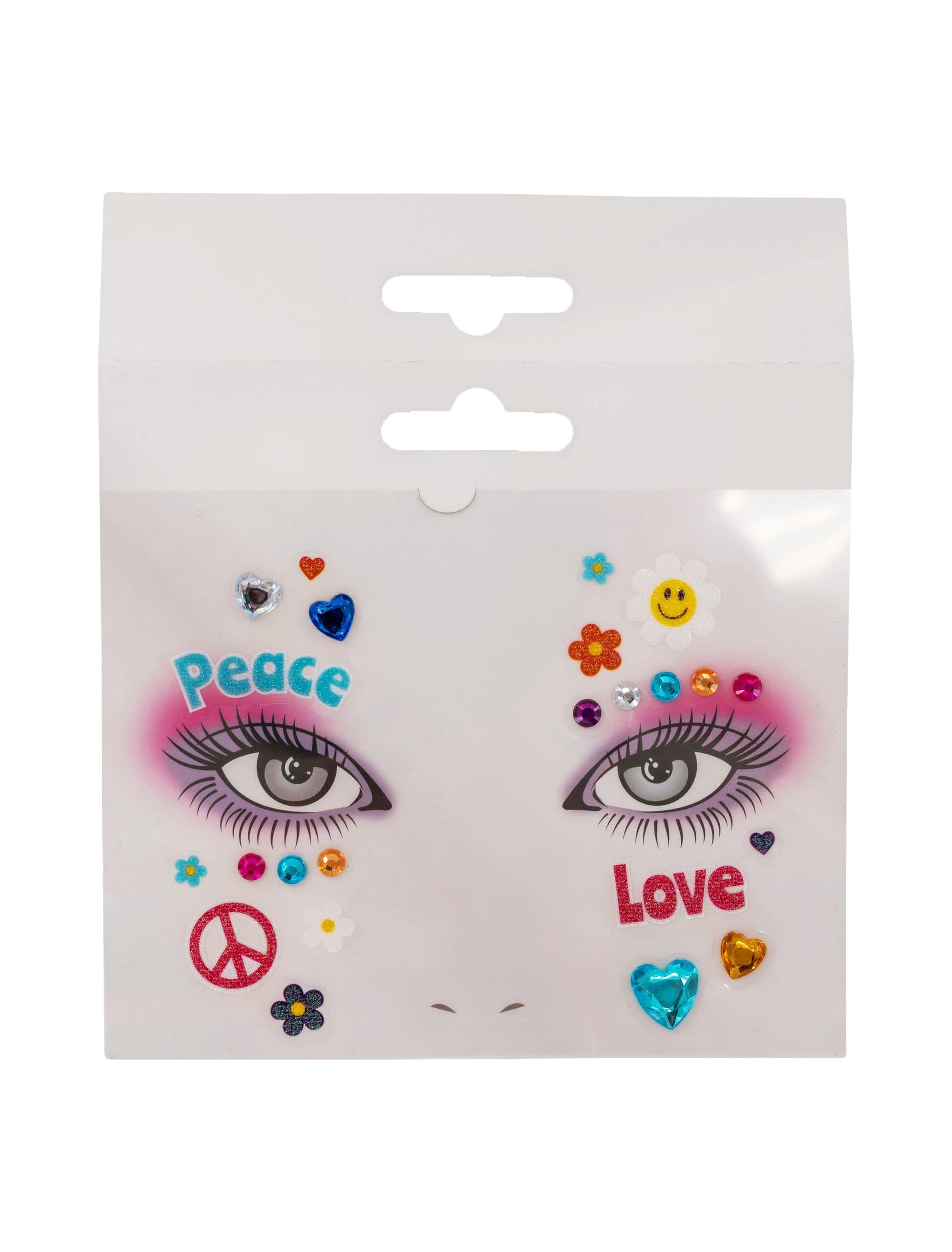 Gesichtssticker Love and Peace bunt