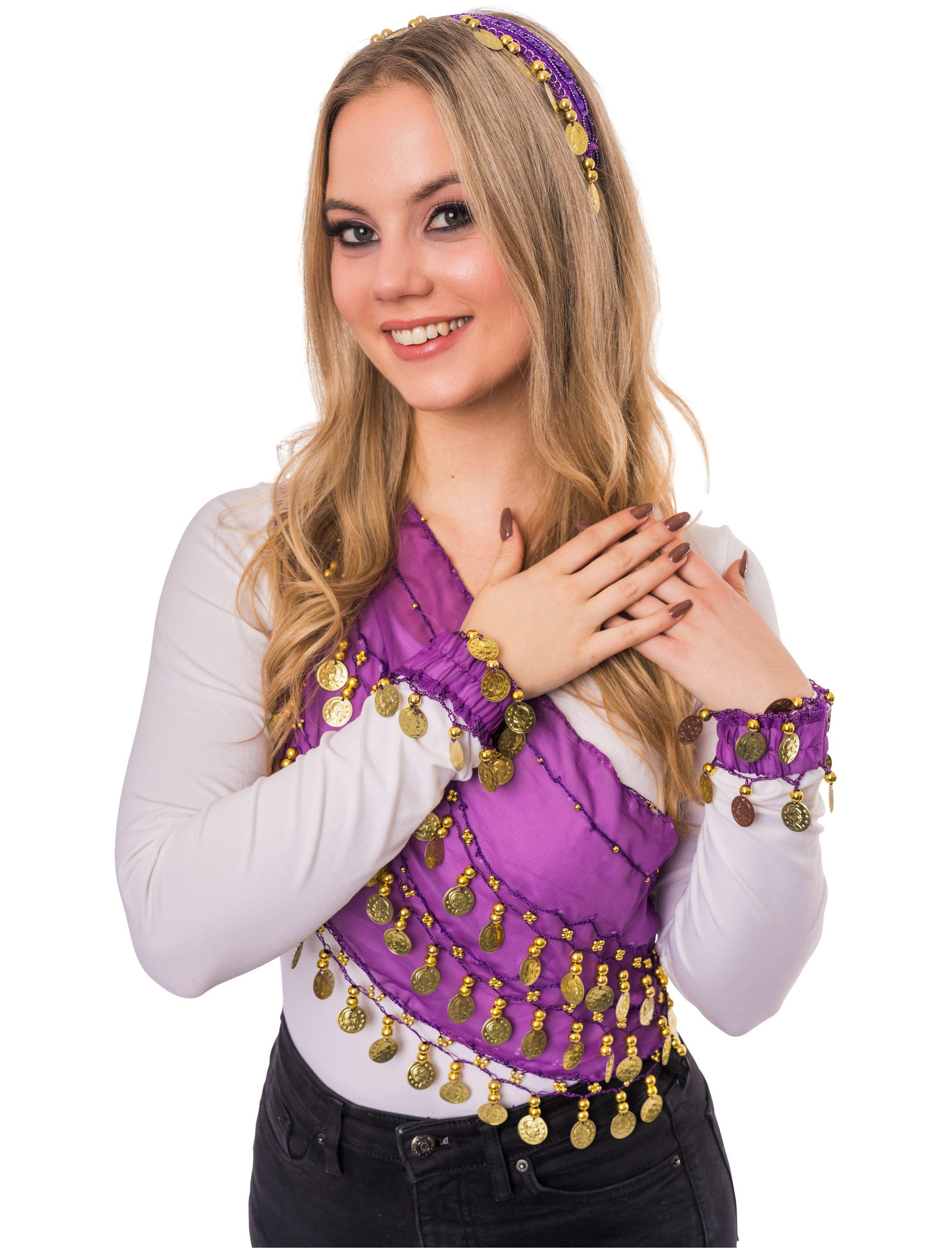 Set Wahrsagerin lila mit Münzen