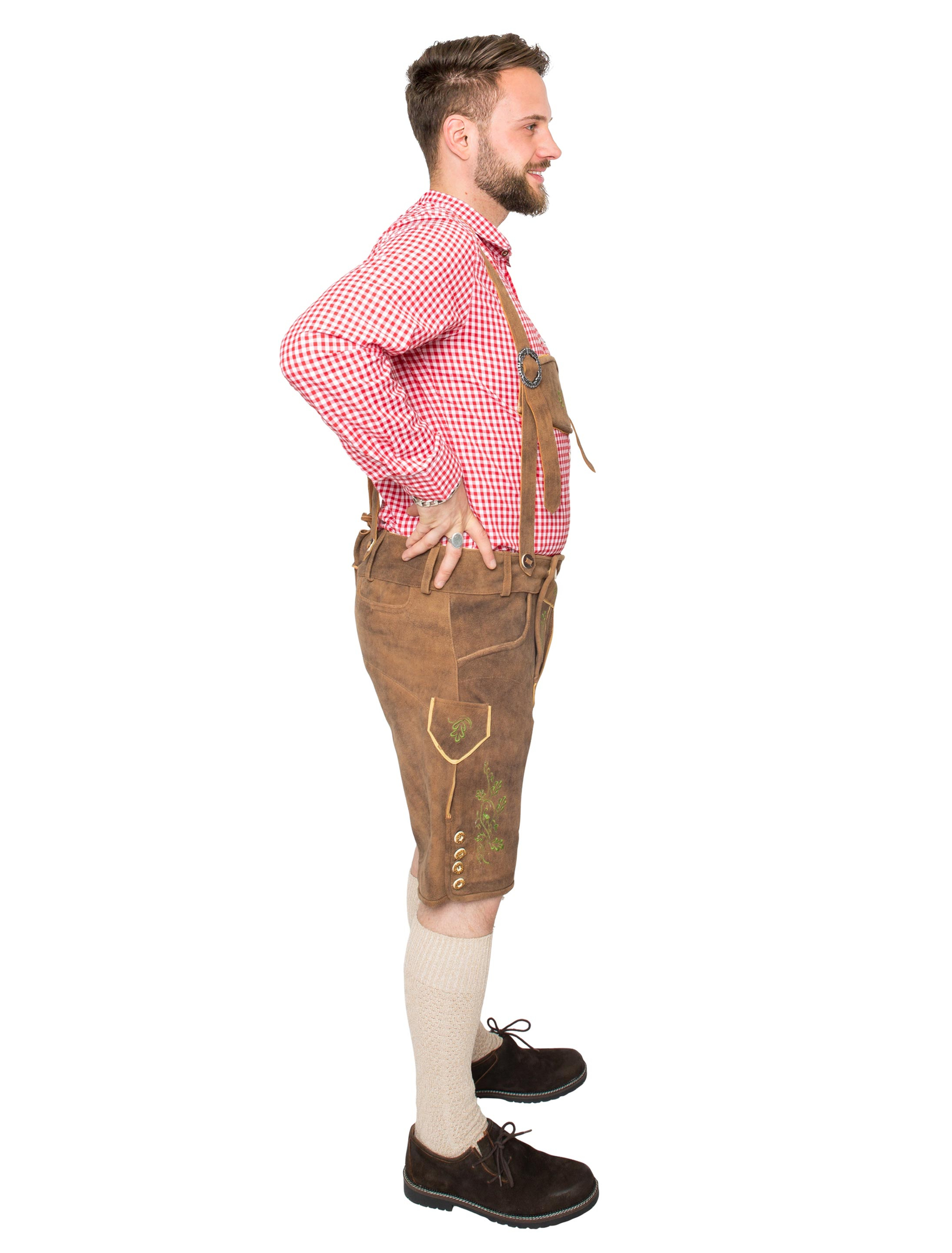 Lederhose kurz Reh Herren hellbraun S