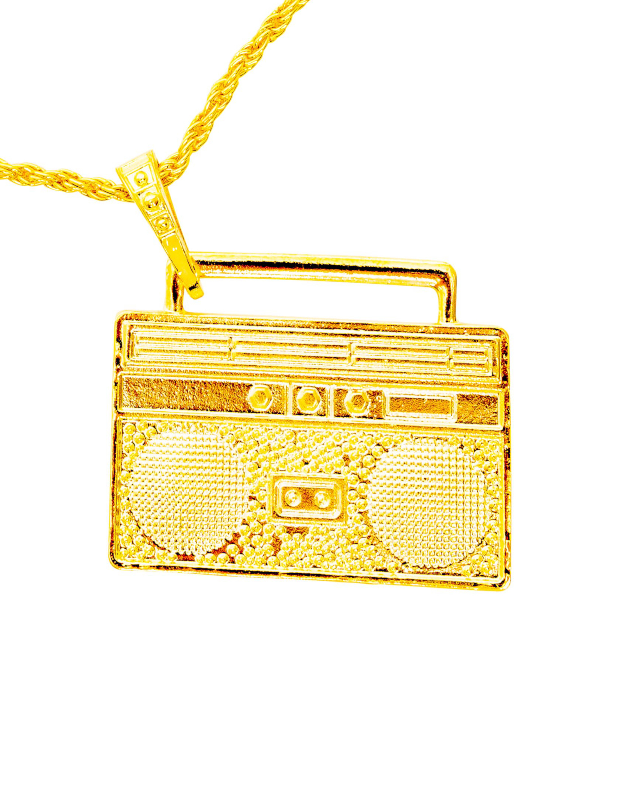 Halskette Musik-Box gold lang