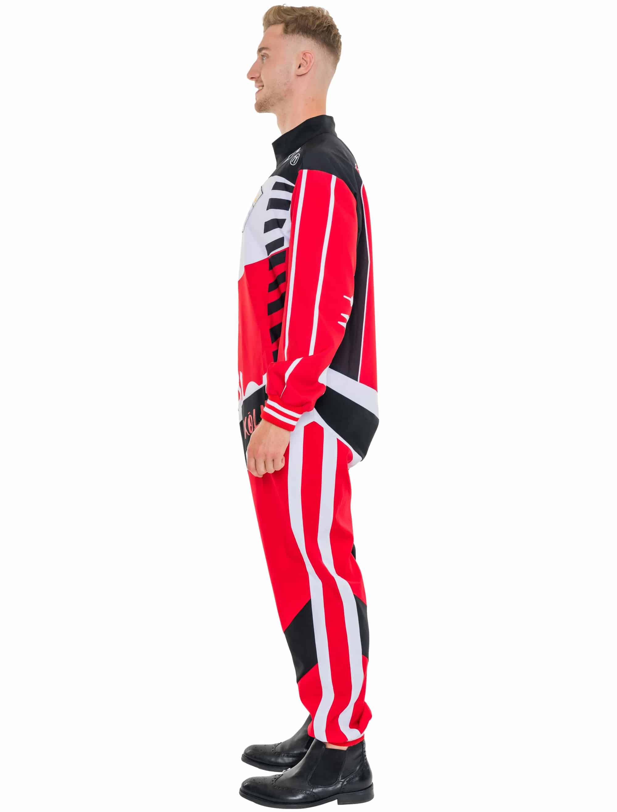 Overall Rennfahrer Köln Herren schwarz/weiß/rot S/M