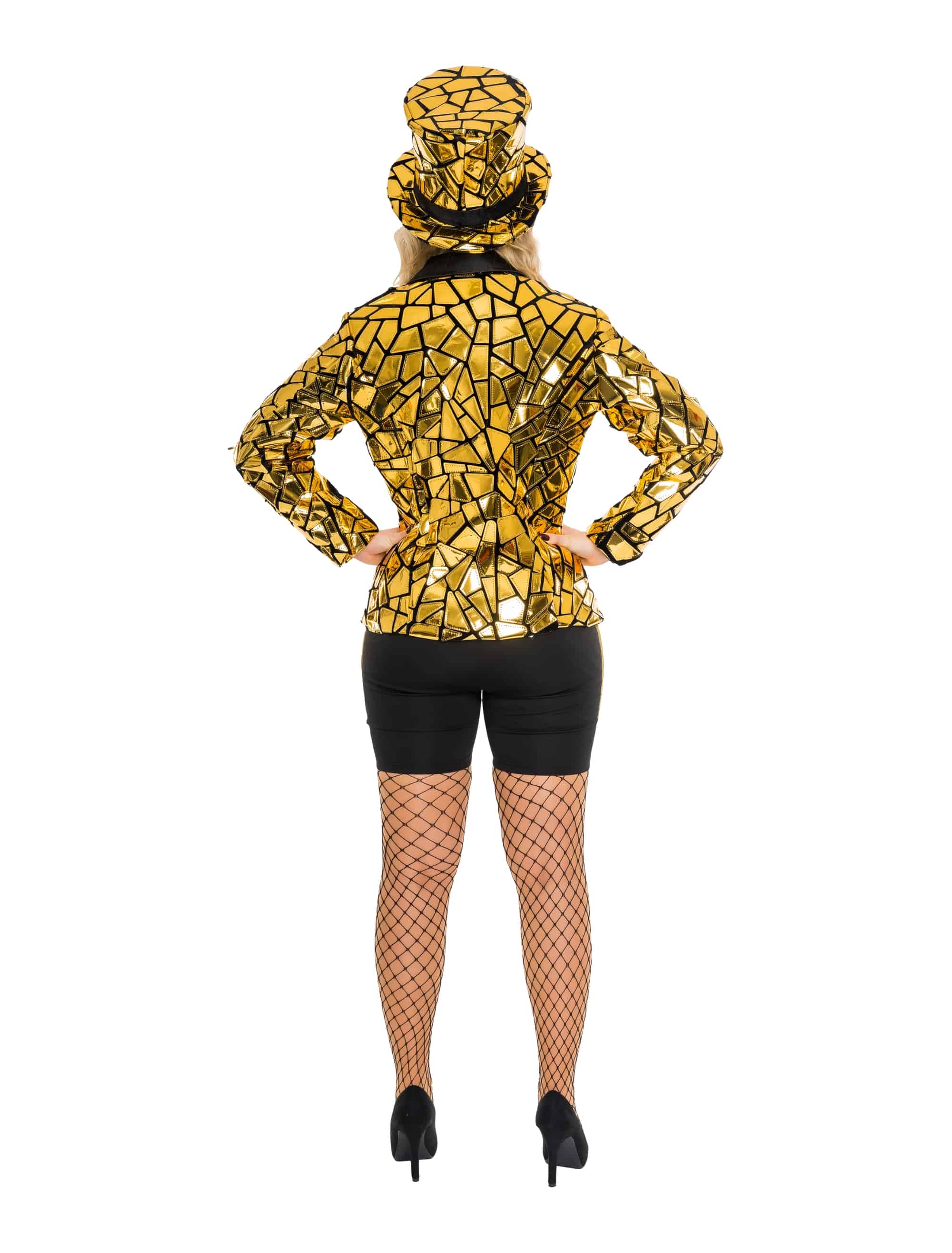 Blazer mit Spiegelmosaik Damen gold S