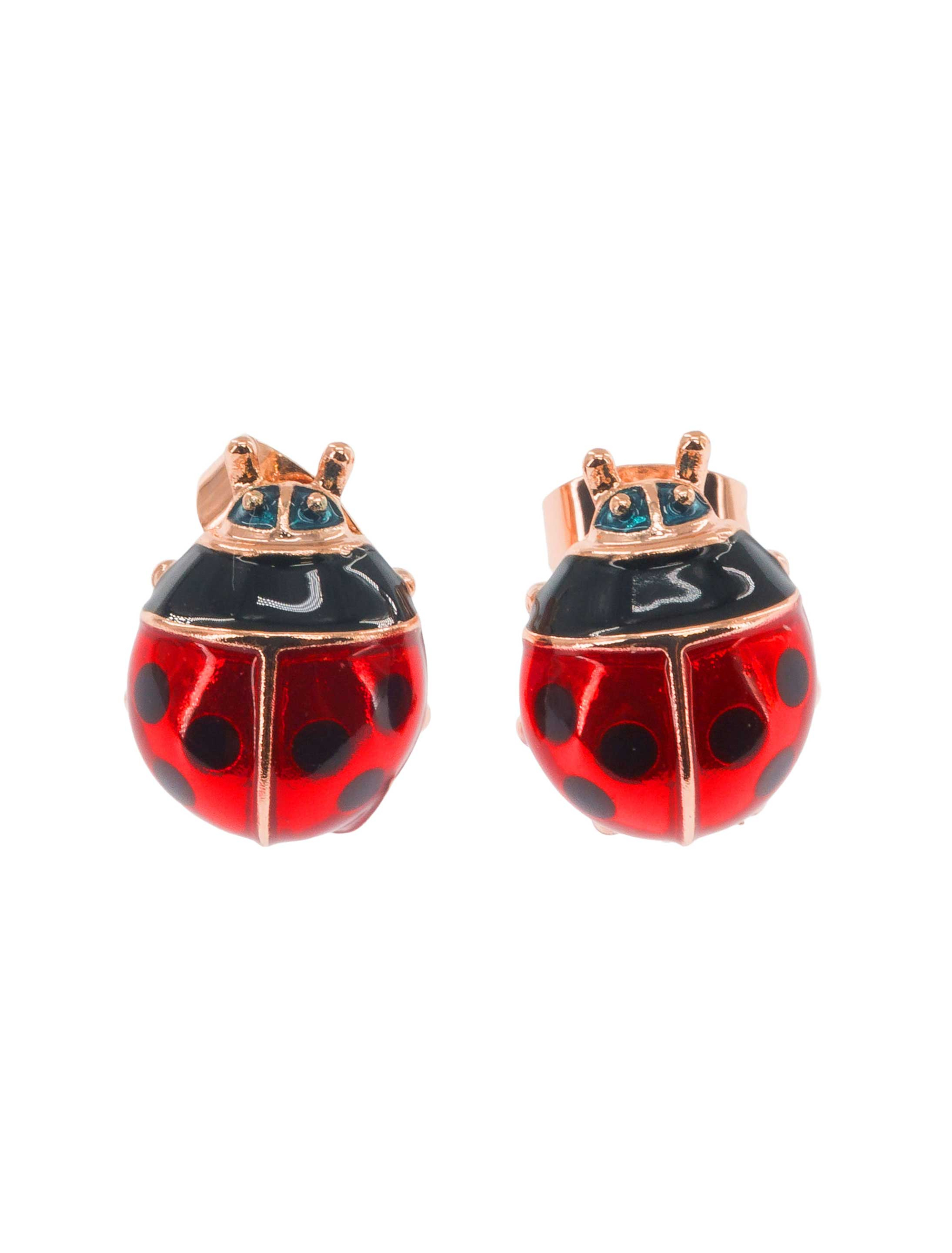 Ohrstecker Marienkäfer rot/schwarz