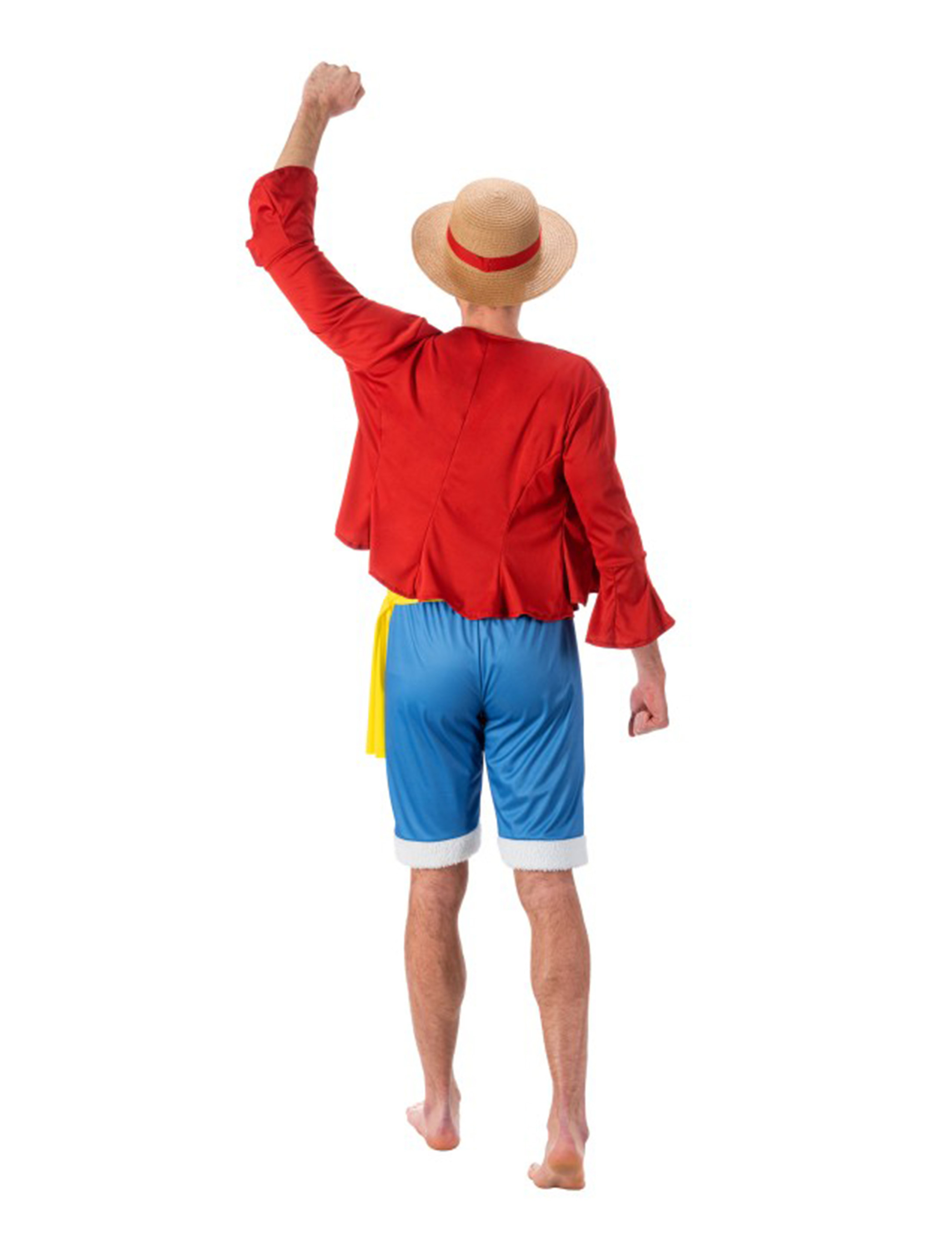 Kostüm Ruffy One Piece 4-tlg. Herren rot/blau/gelb S