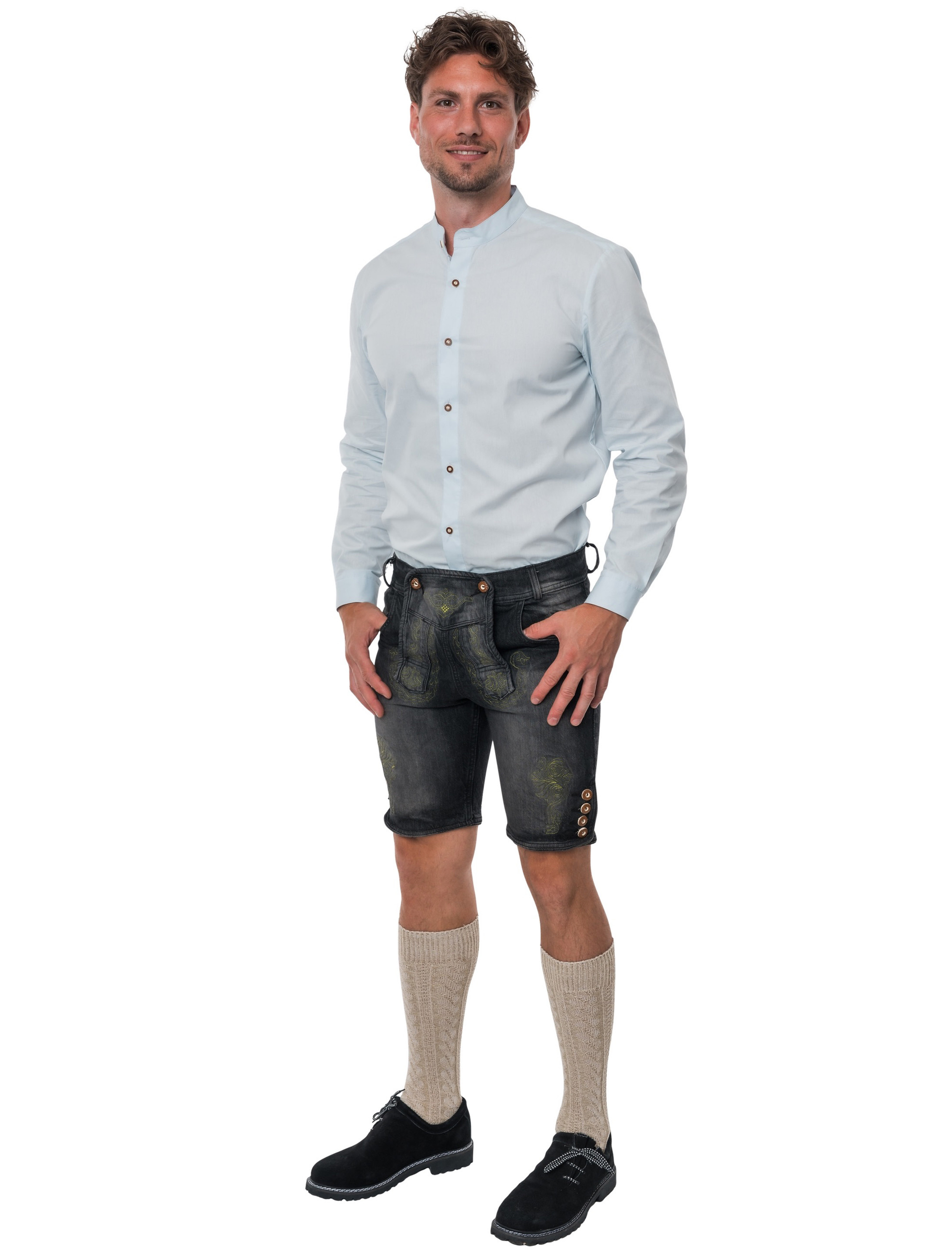 Trachtenjeans kurz Herren schwarz XS