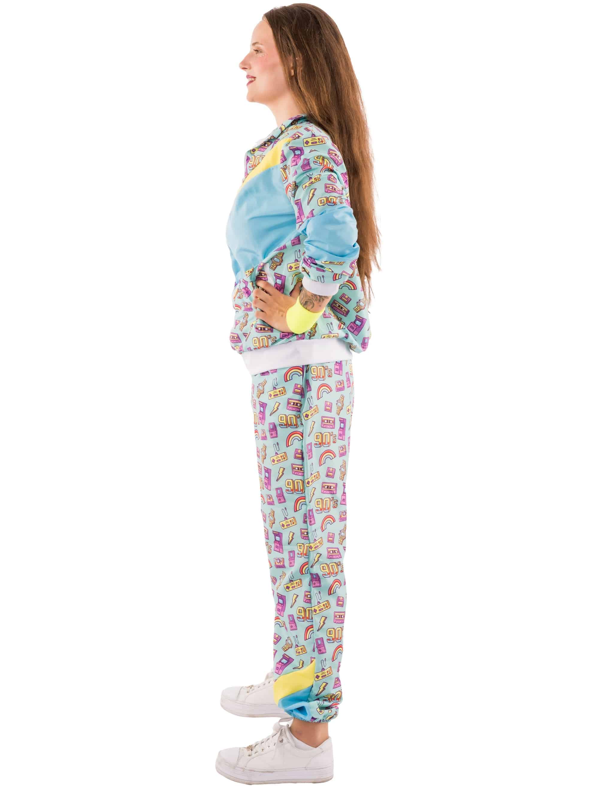 Jogging Anzug Kassette 2 tlg. Print gelb/blau XL