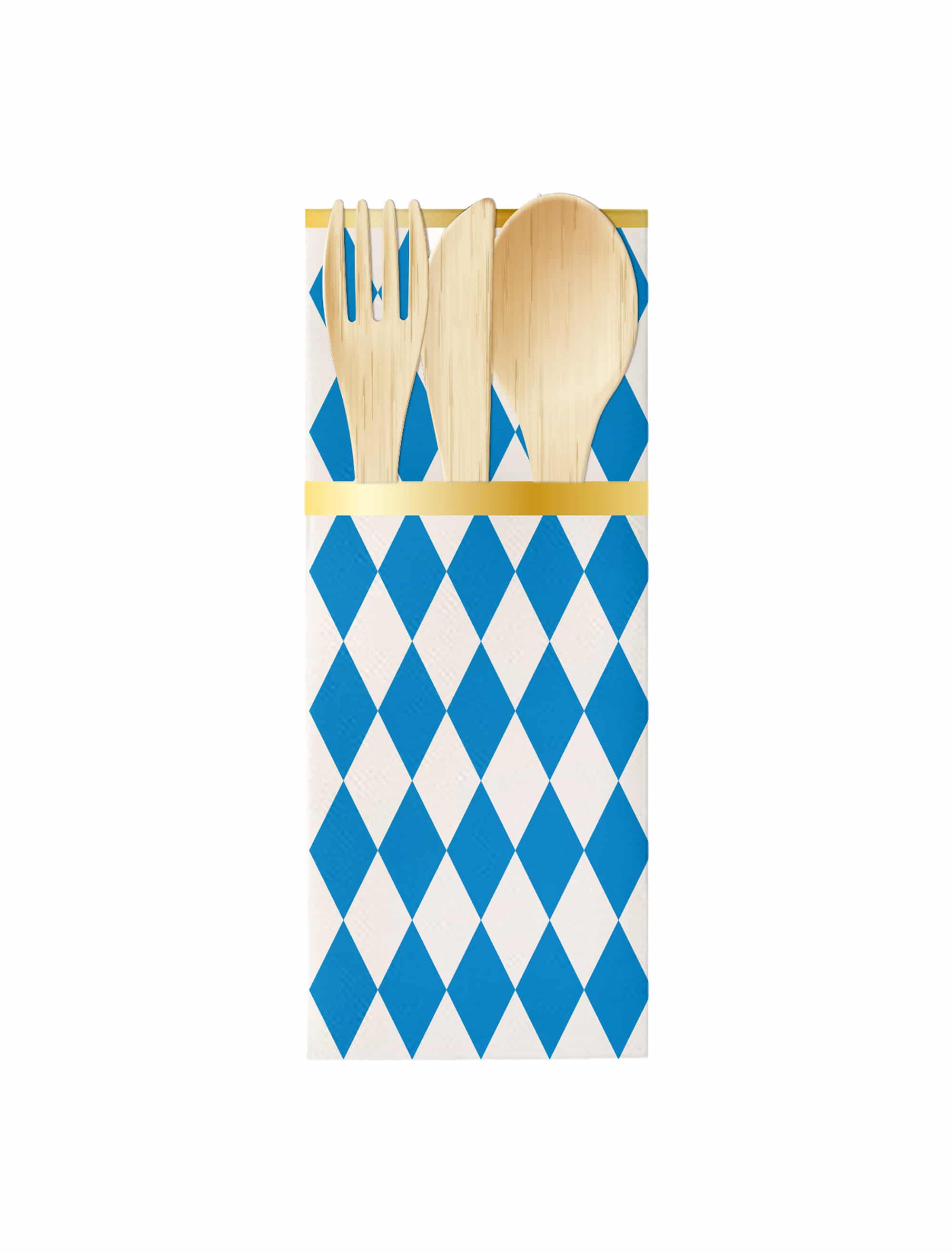 Bestecktaschen Oktoberzauber 6 Stk. blau/weiß