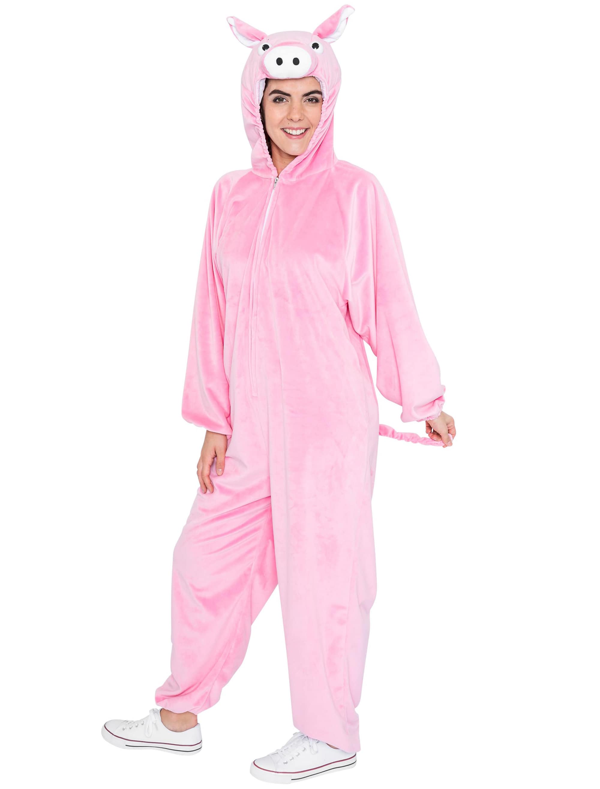 Overall Plüsch Damen Schwein pink 34-36