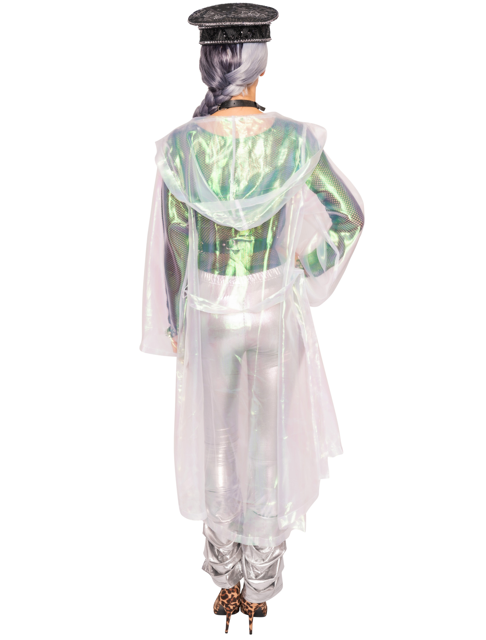 Festivalmantel transparent mehrfarbig one size