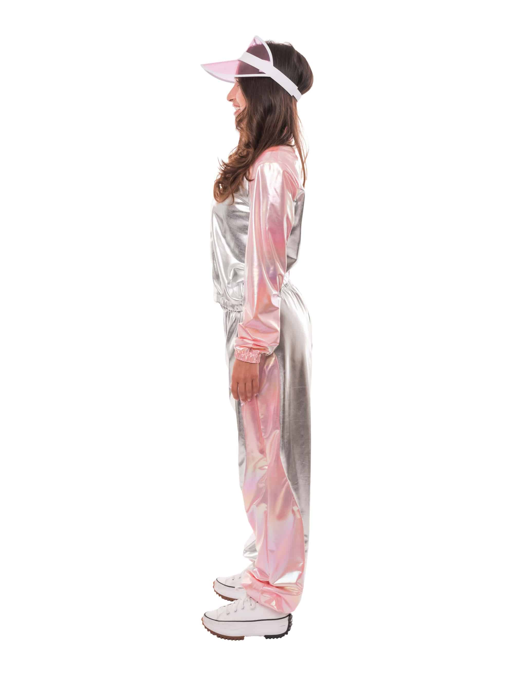 Jogginganzug metallic 2-tlg. Damen silber XXS/XS