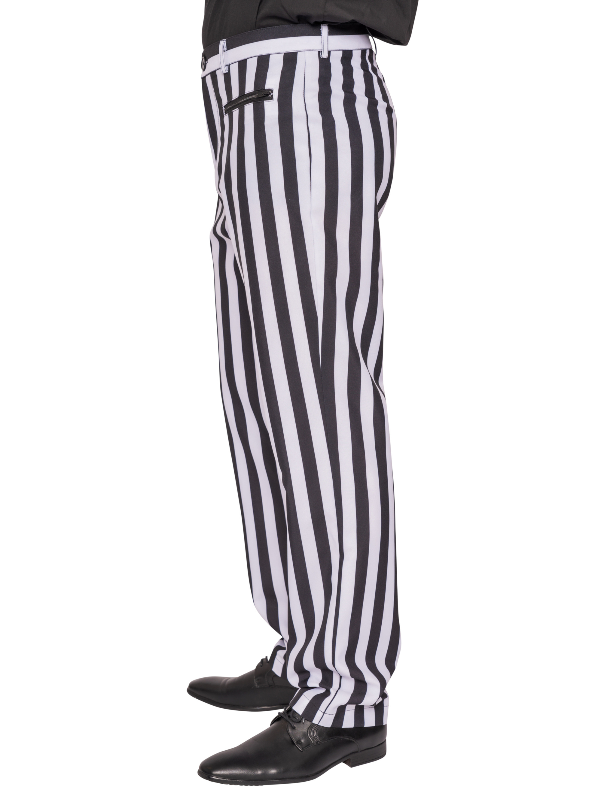 Hose gestreift Herren schwarz/weiß XL