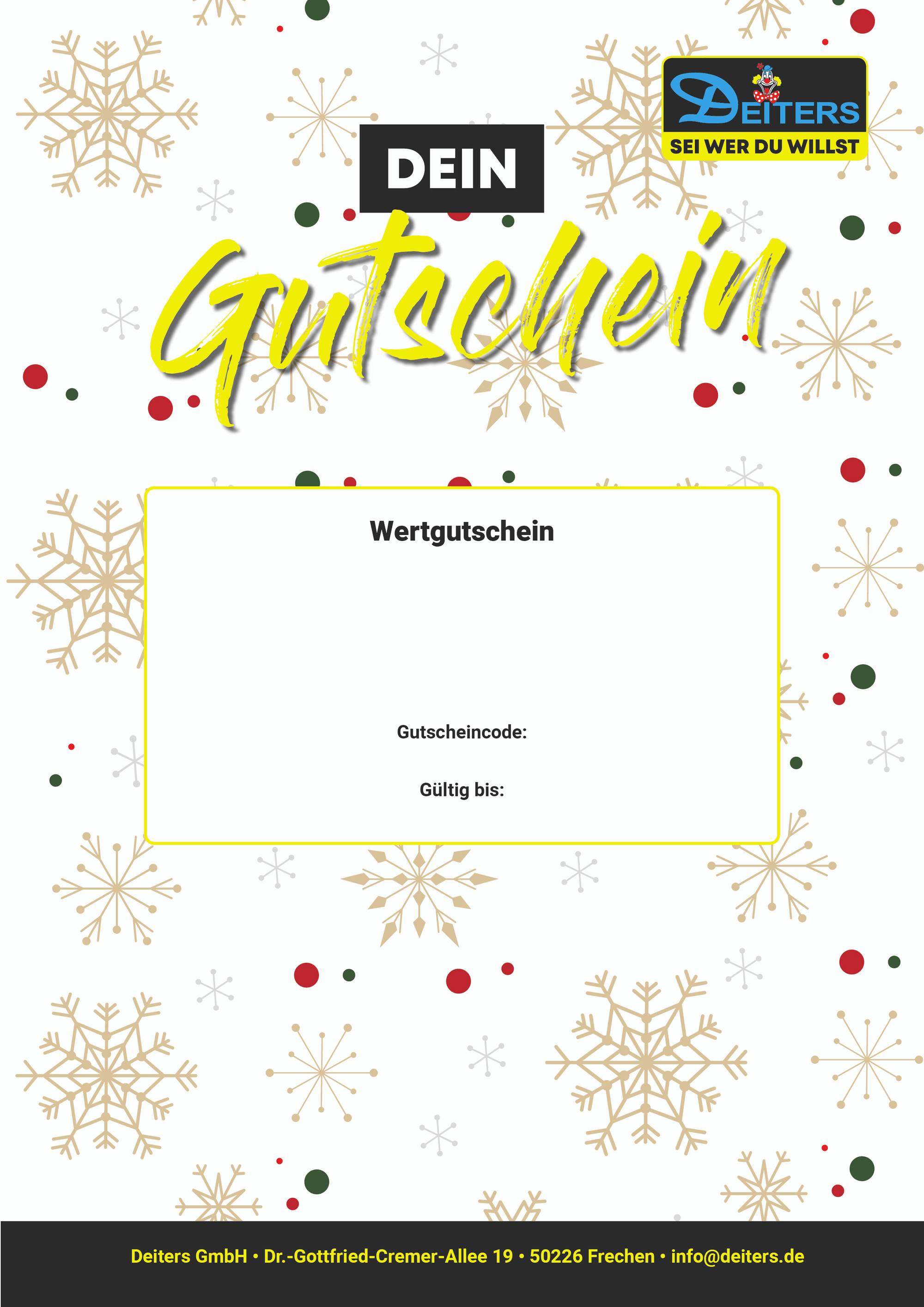 Weihnachtsgutschein von Deiters