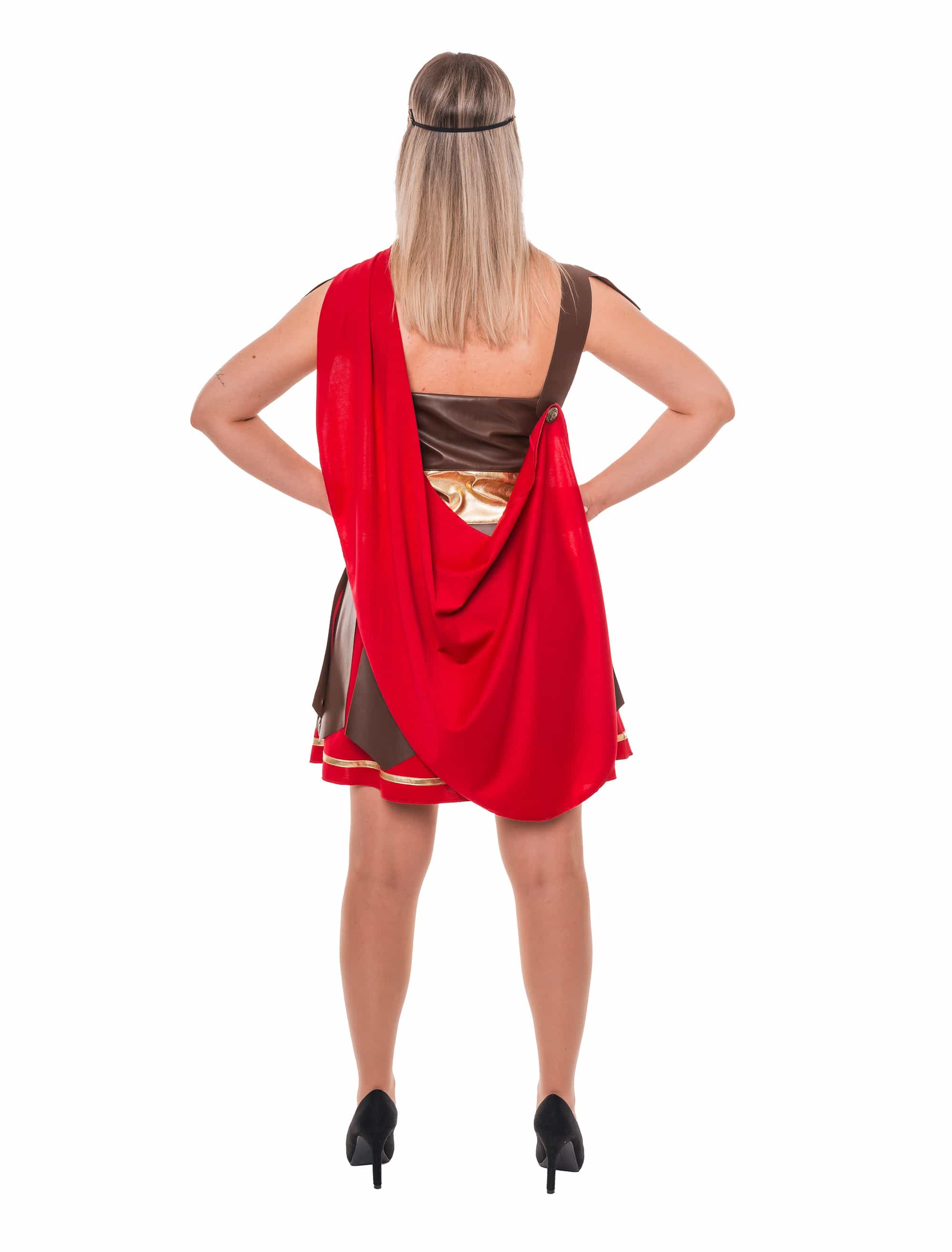 Kleid Gladiatorin 2-tlg. Damen braun/rot S/M