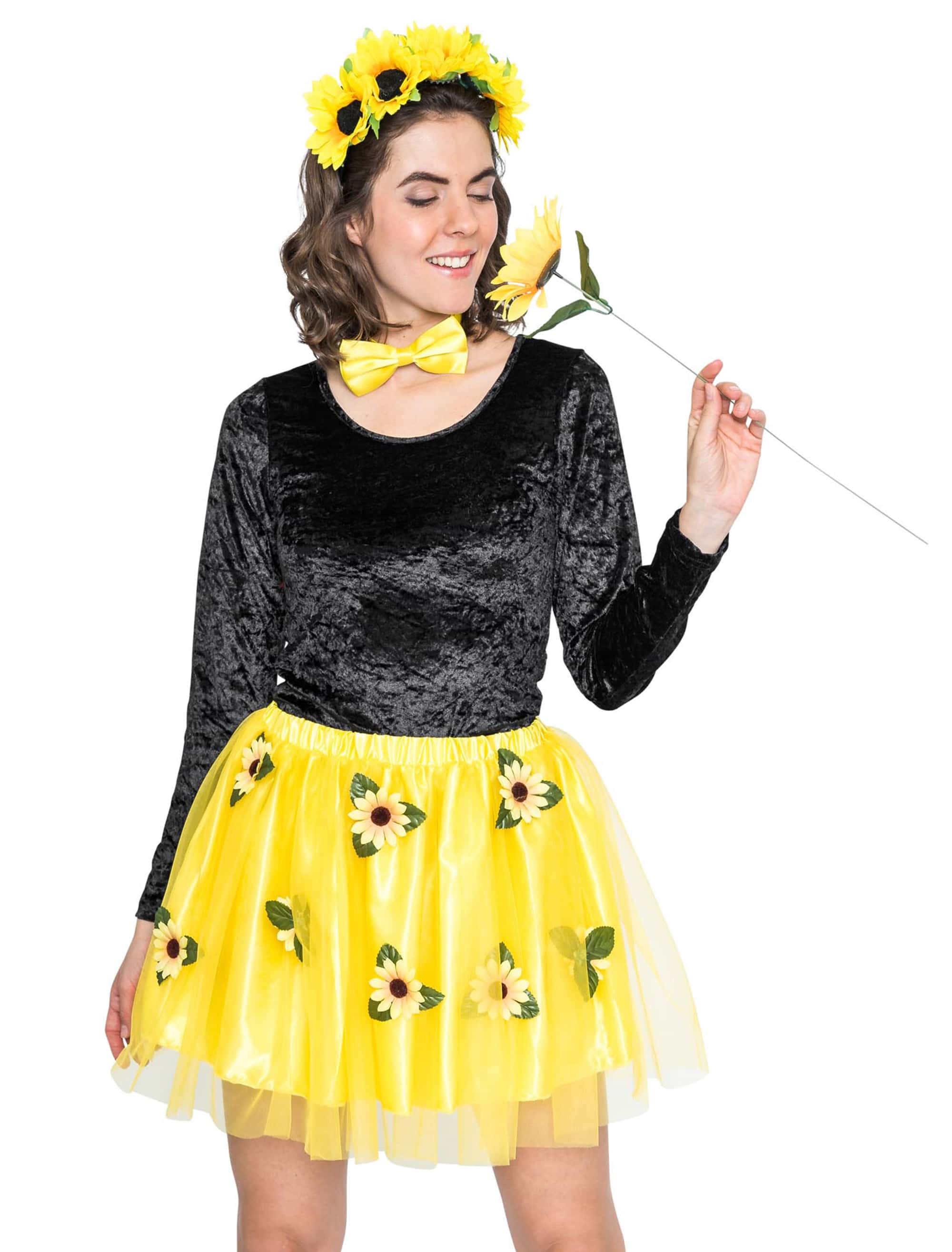 Tüllrock Sonnenblume Damen gelb one size