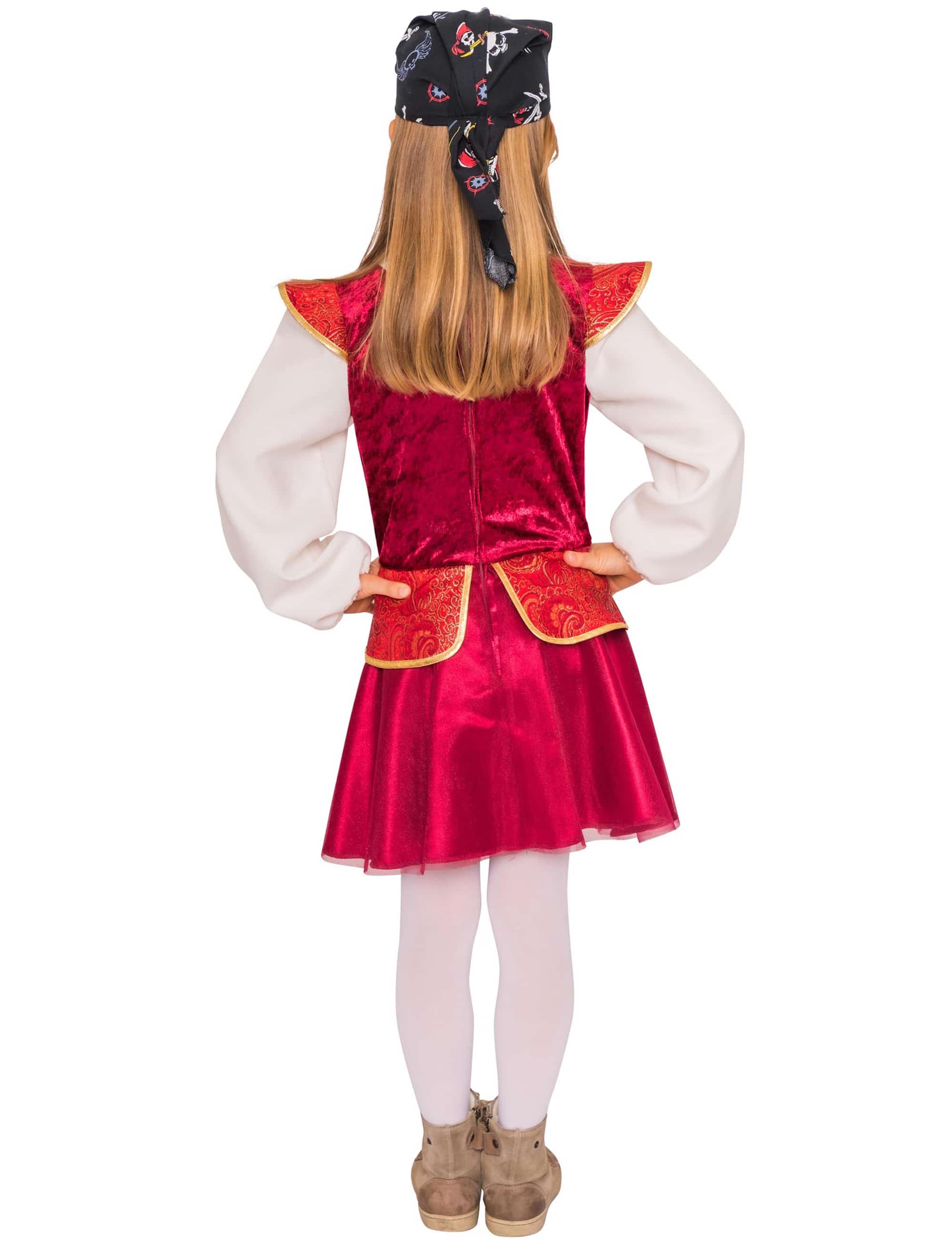 Kleid Piratin Kinder rot/gold 152