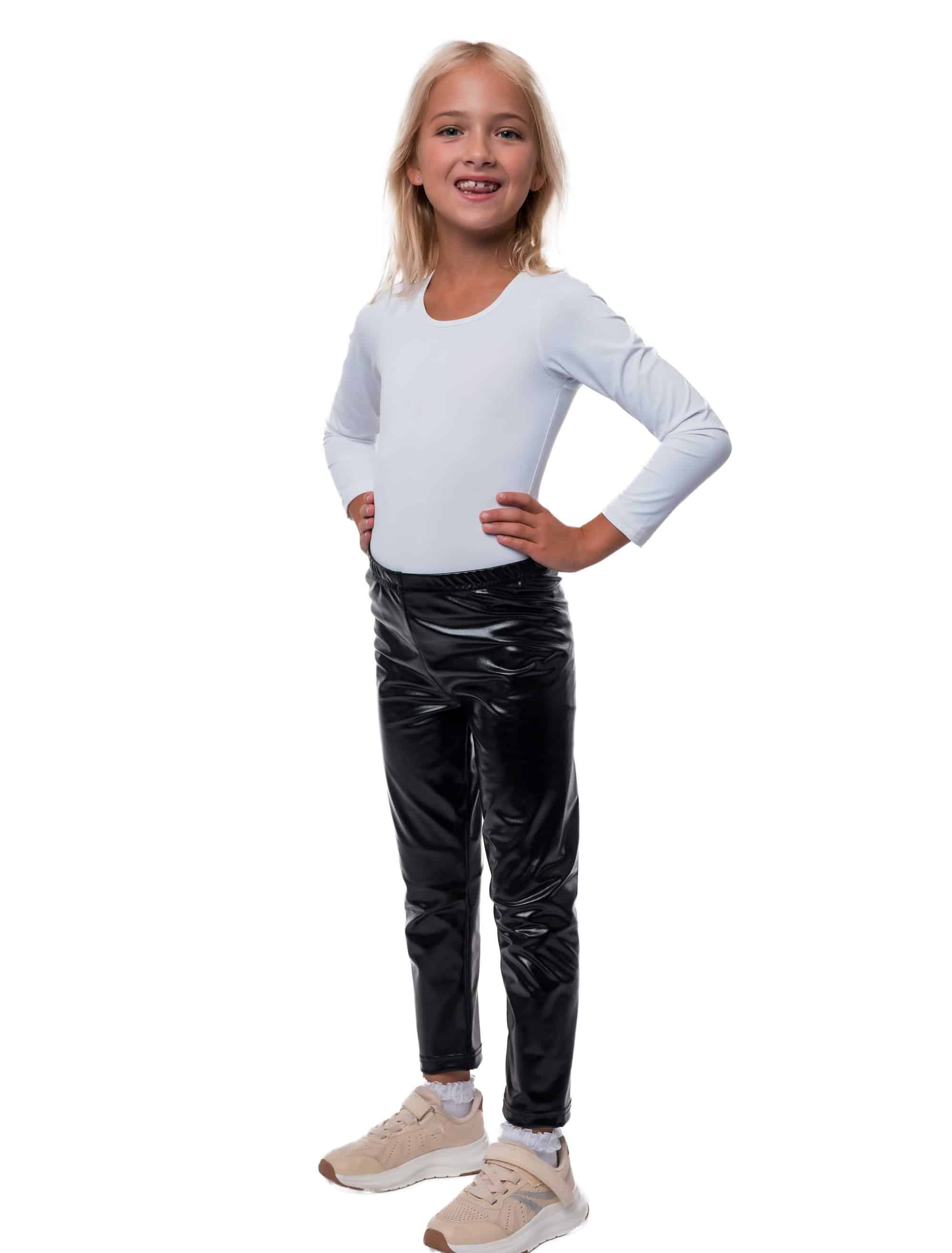 Leggings Metallic Kinder schwarz 116