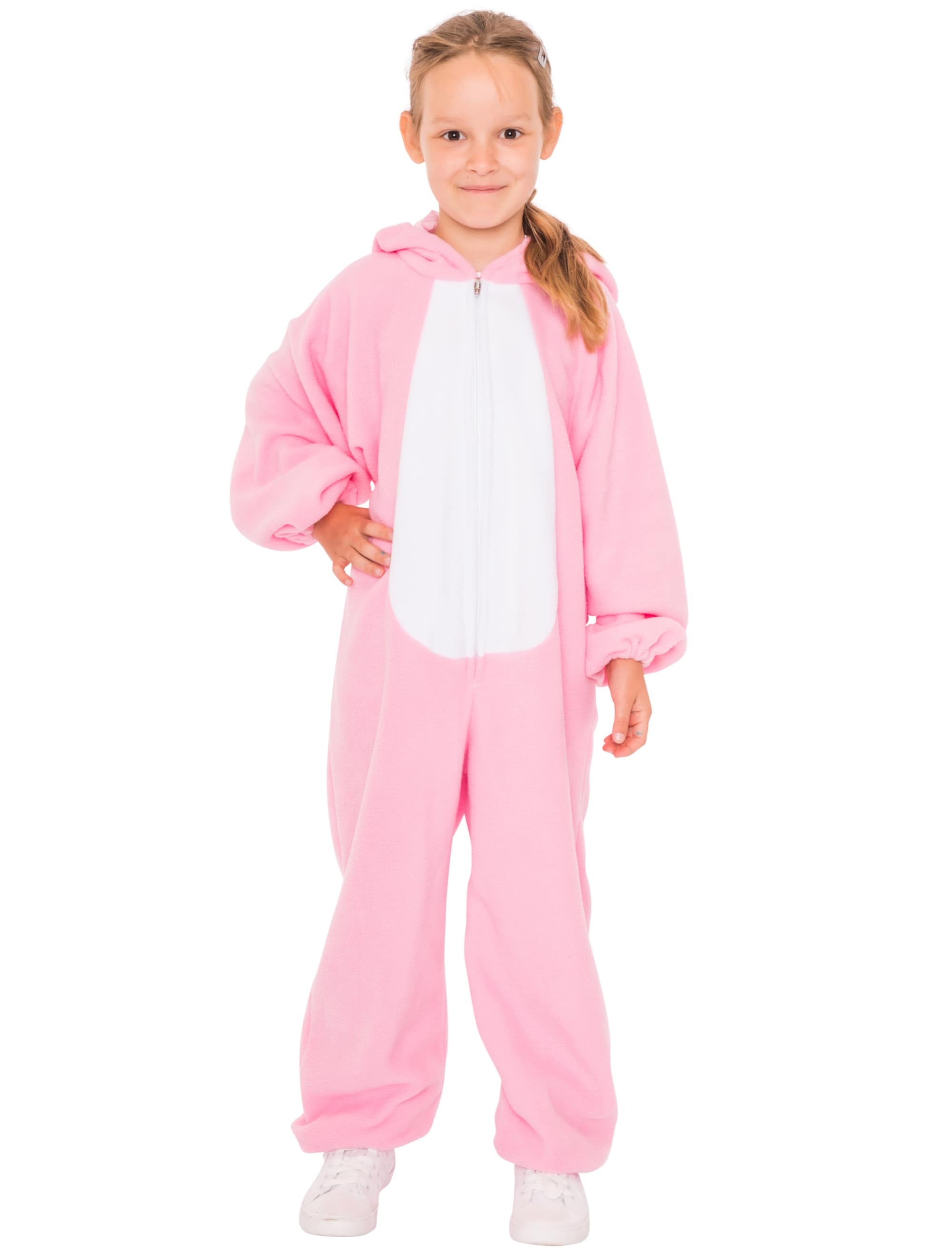 Overall Plüsch Hase rosa 116-128