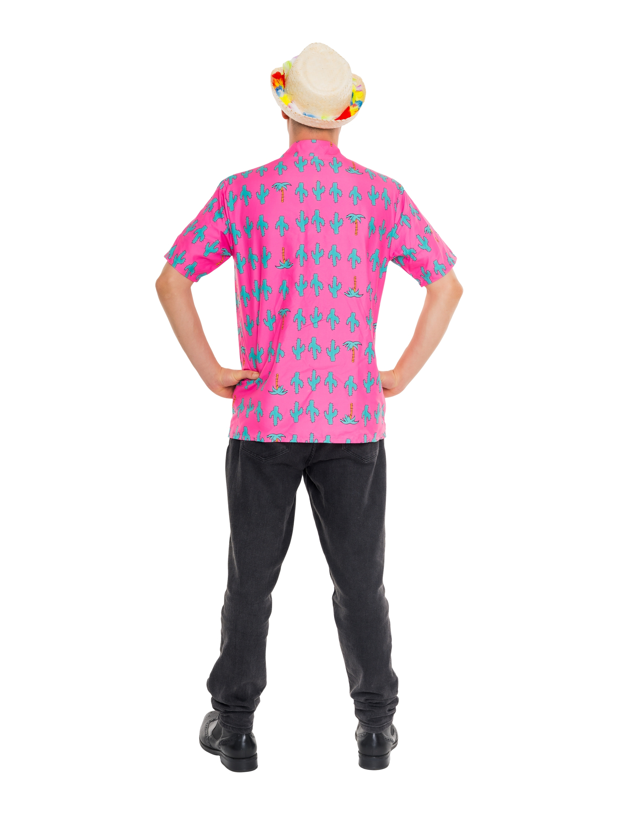 Hemd Kaktus Herren pink/grün M