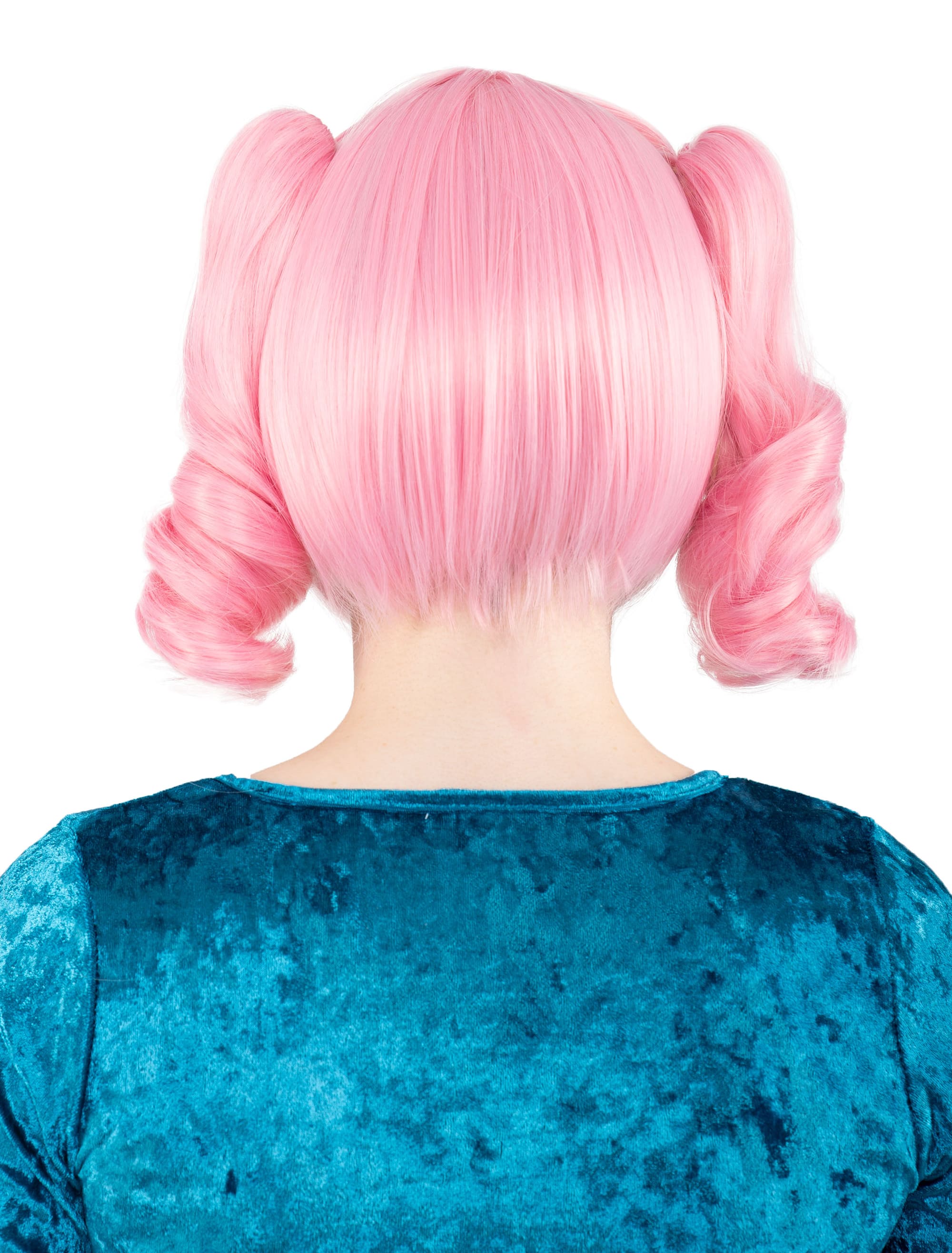 Perücke Manga mit Zöpfen rosa