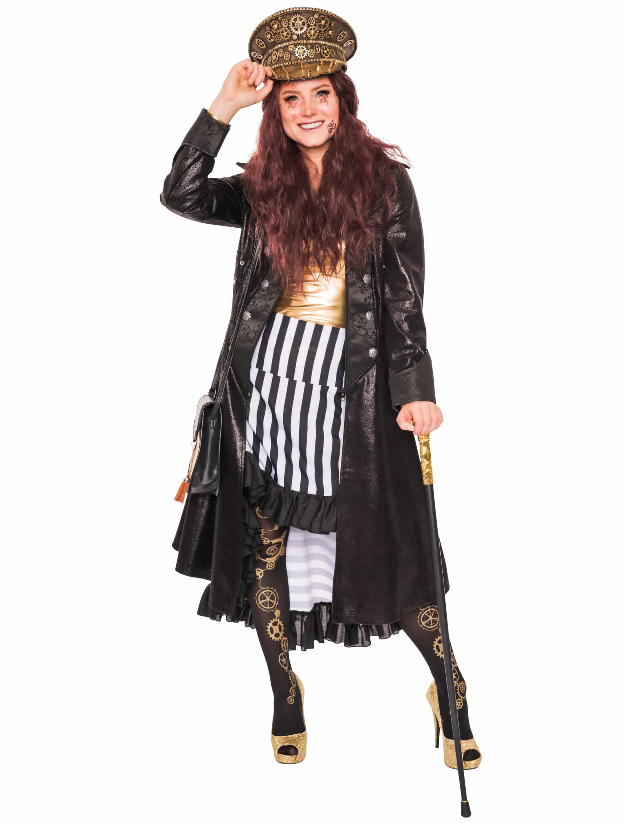 Mantel Steampunk Damen schwarz S