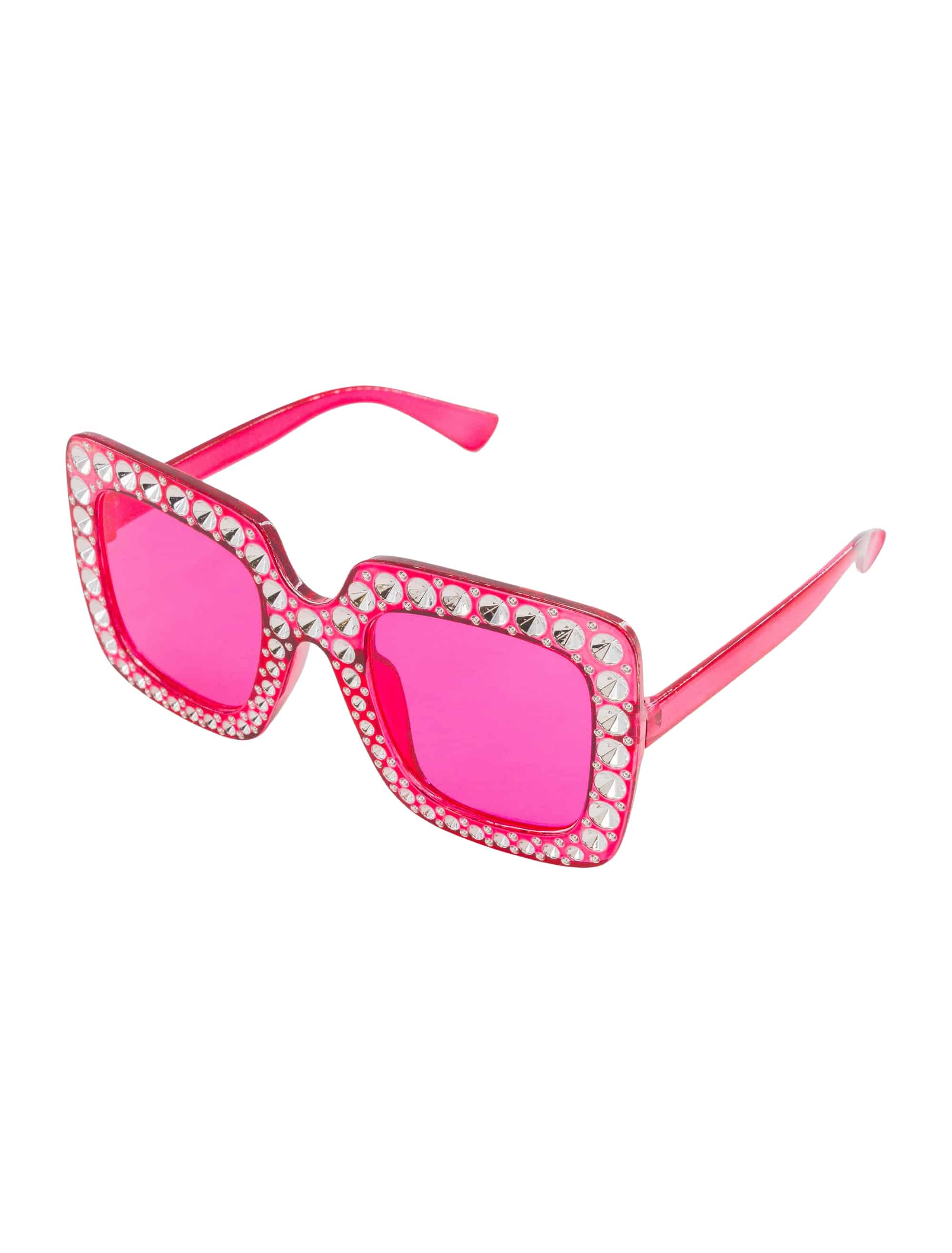 Brille eckig mit Strass pink