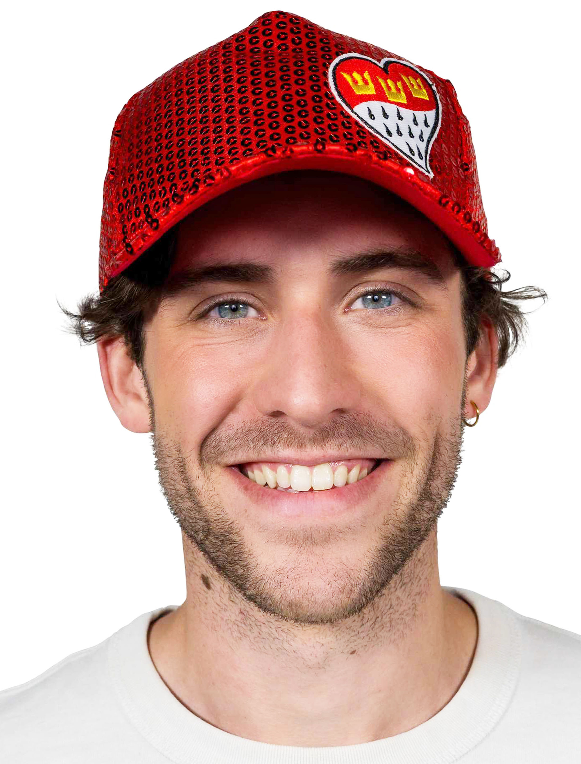 Baseball Cap Köln mit Pailletten rot one size