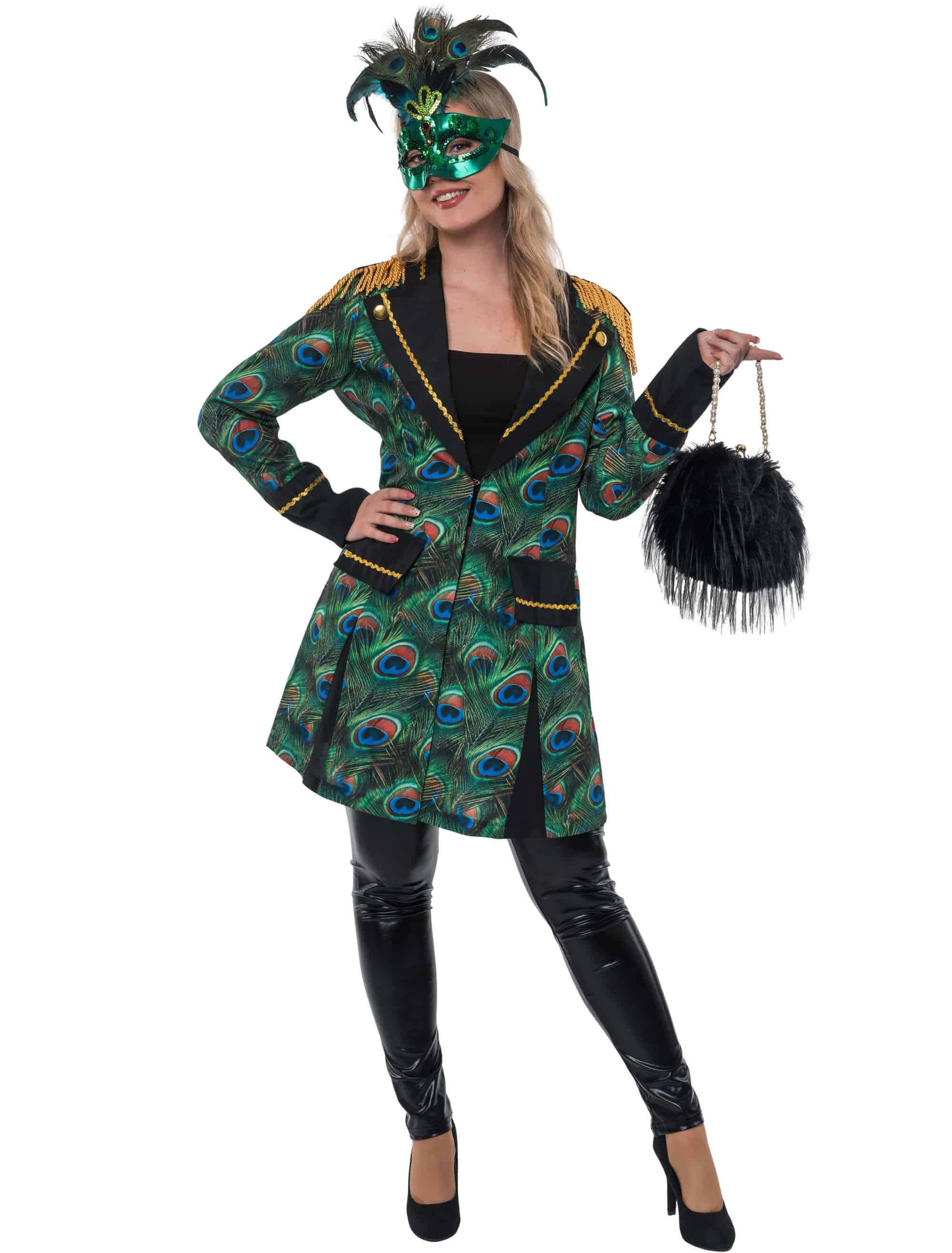 Jacke Pfau mit Epauletten Damen blau/grün S/M