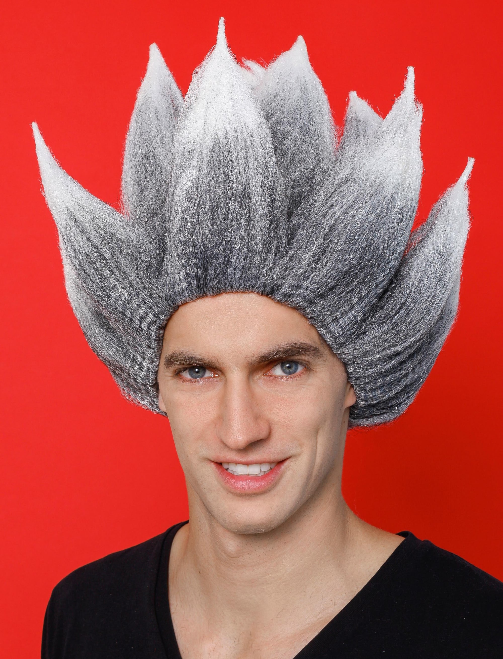 Perücke Anime Herren schwarz/weiß one size