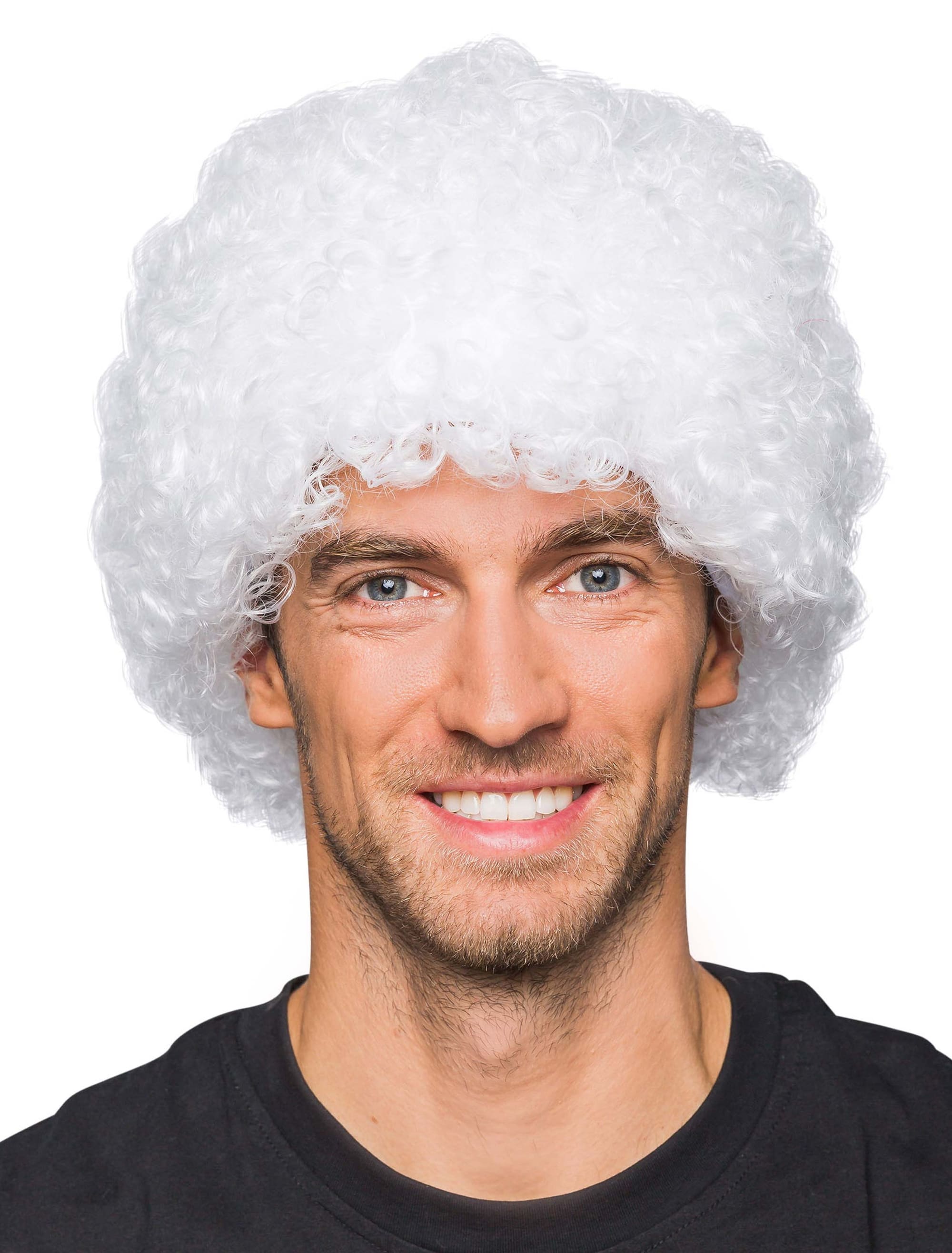 Perücke Clown Locken weiß one size