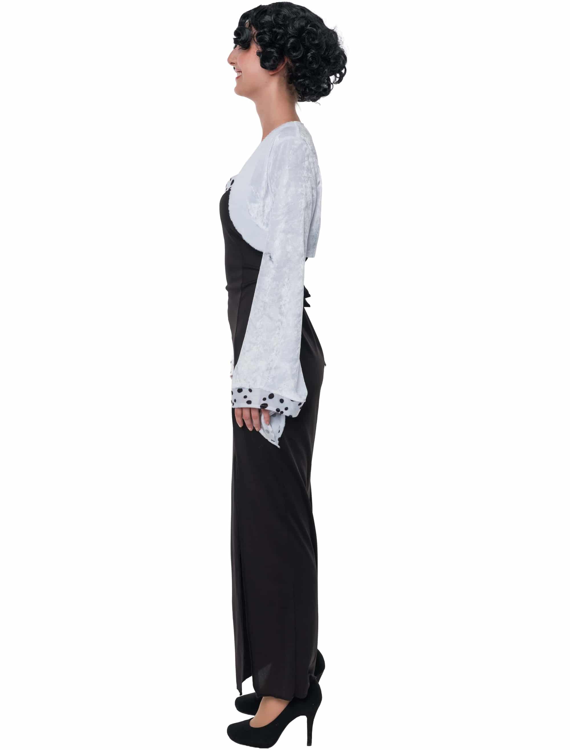 Kleid Dalmatiner 2-tlg. Damen schwarz/weiß S/M