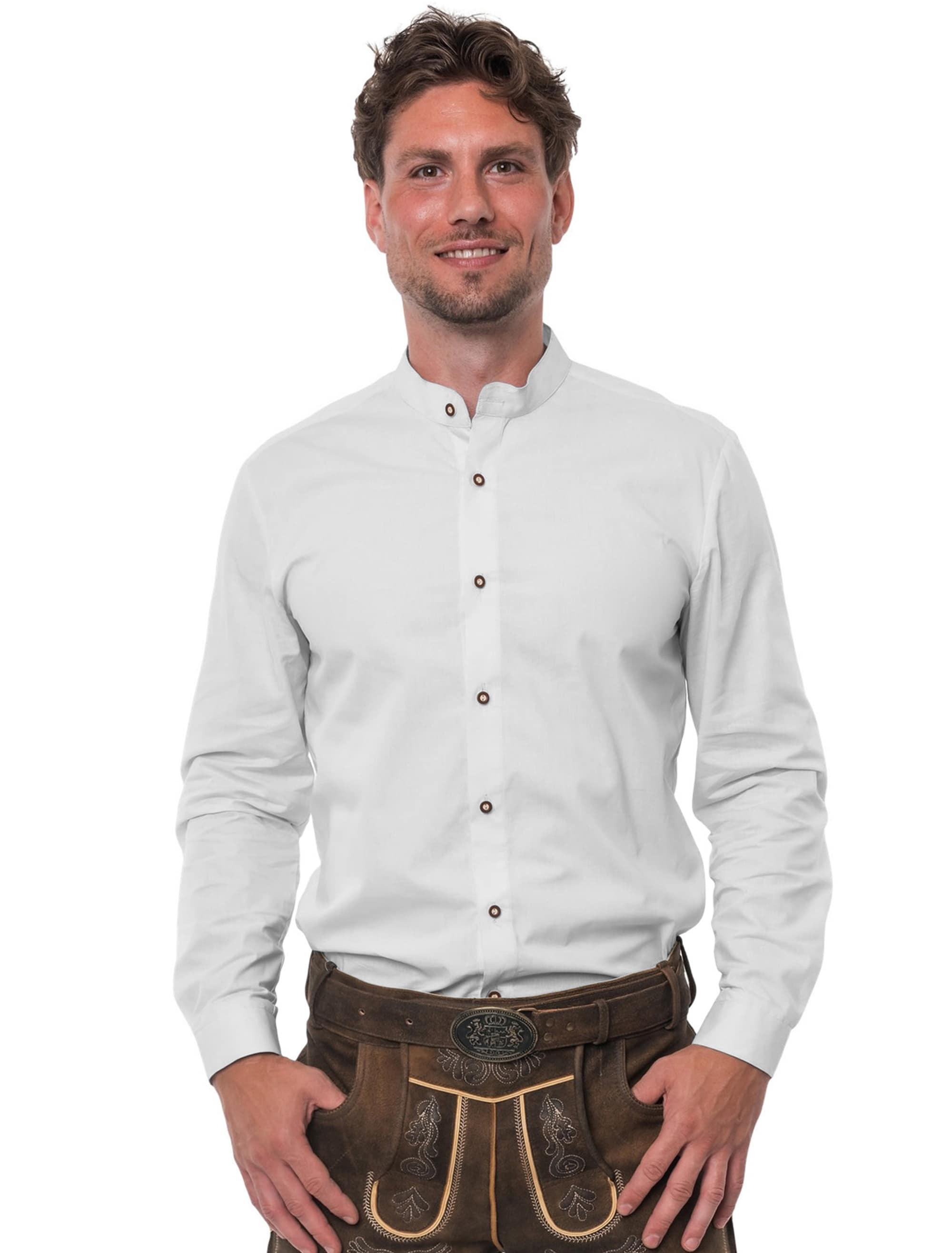 Trachtenhemd Herren weiß S